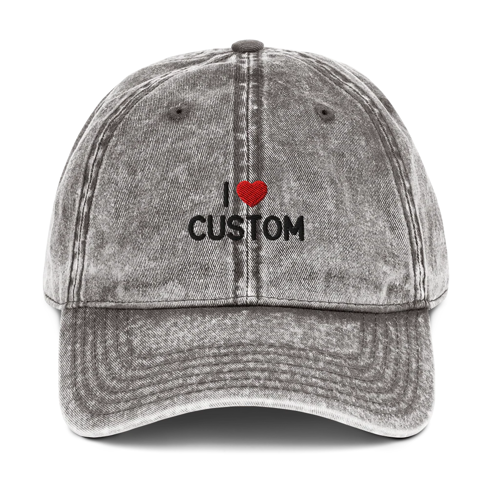I Love (CUSTOM) Embroidered Vintage Cap - Image 7