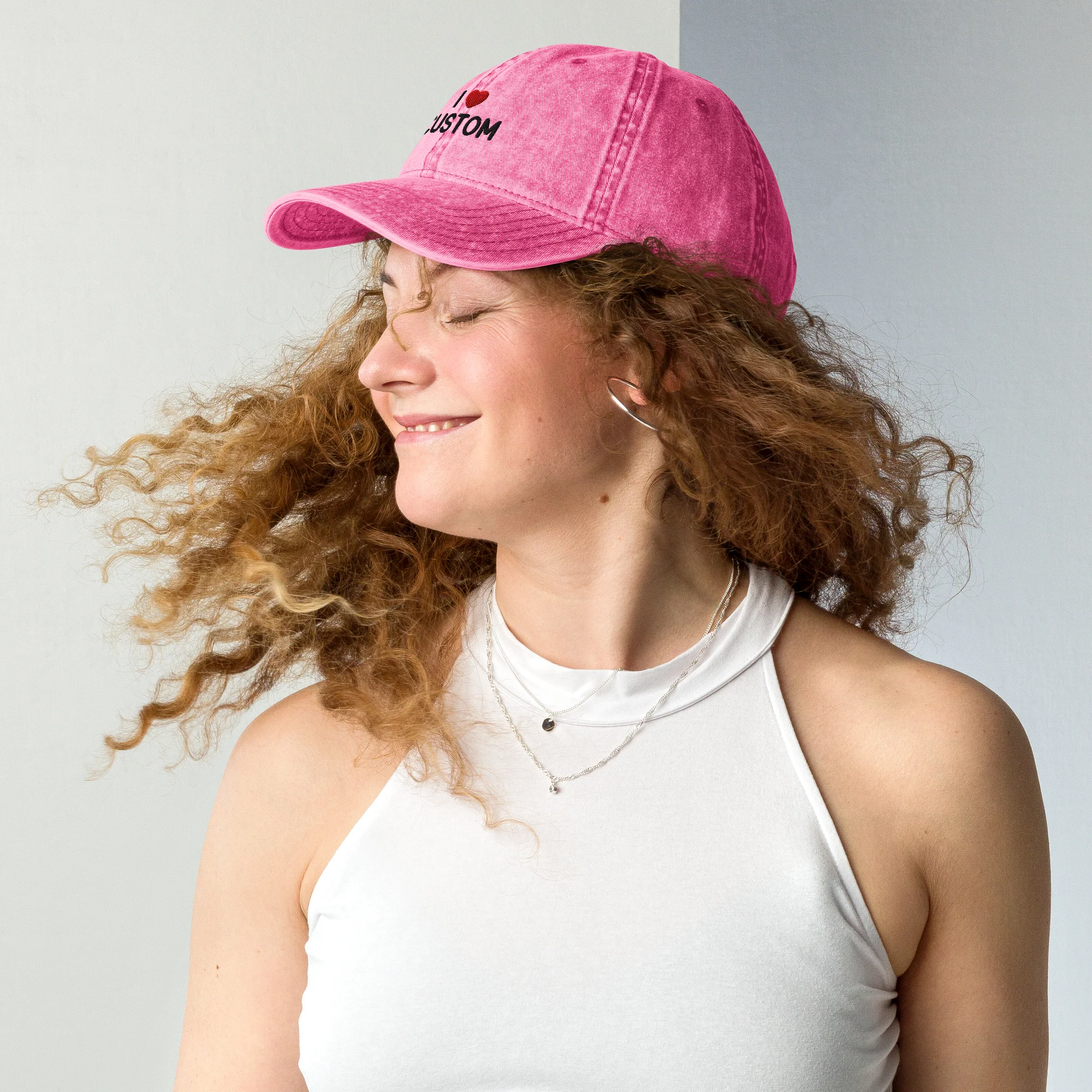 I Love (CUSTOM) Embroidered Vintage Cap - Image 9