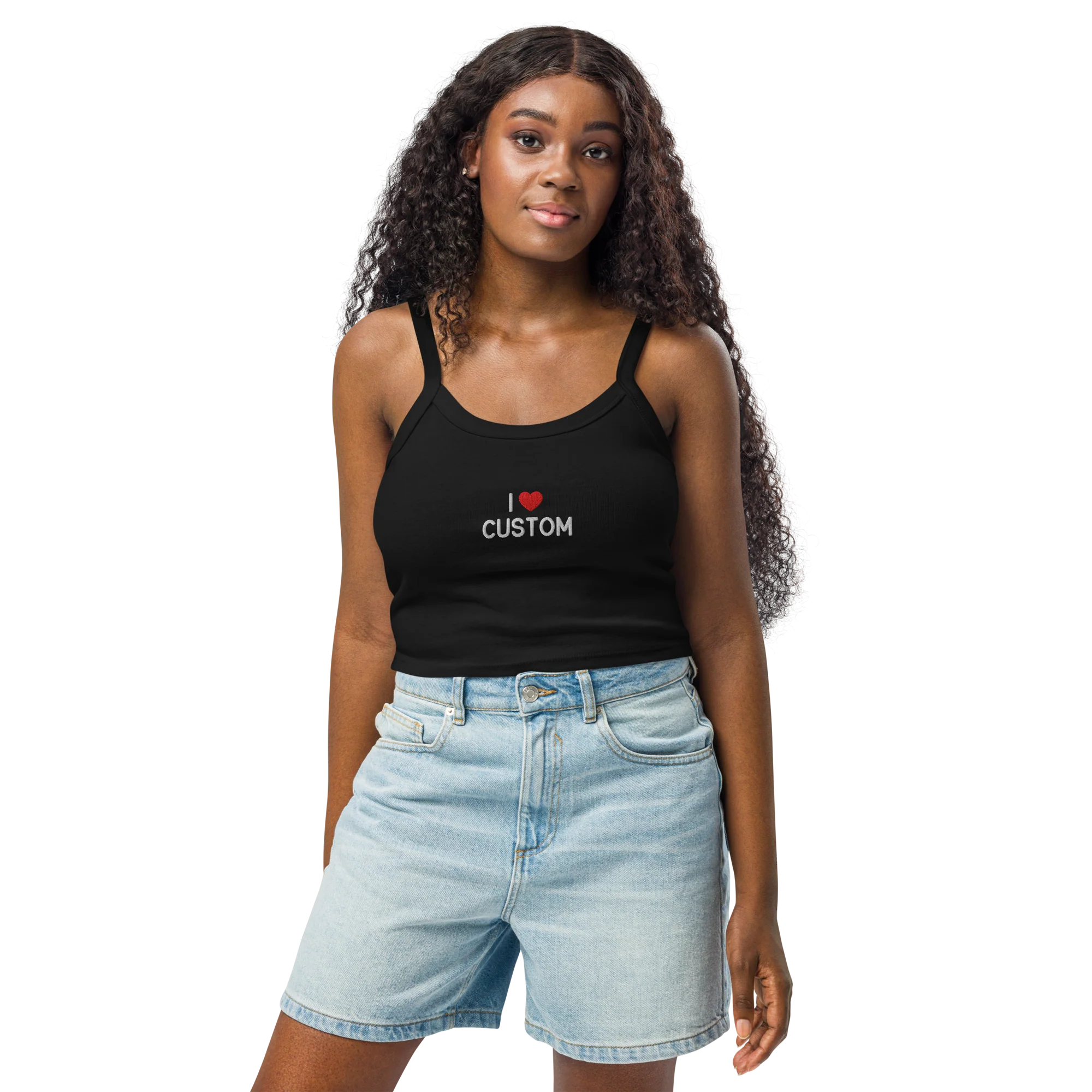 I Love (CUSTOM) Rib Embroidered Tank Top - Image 6