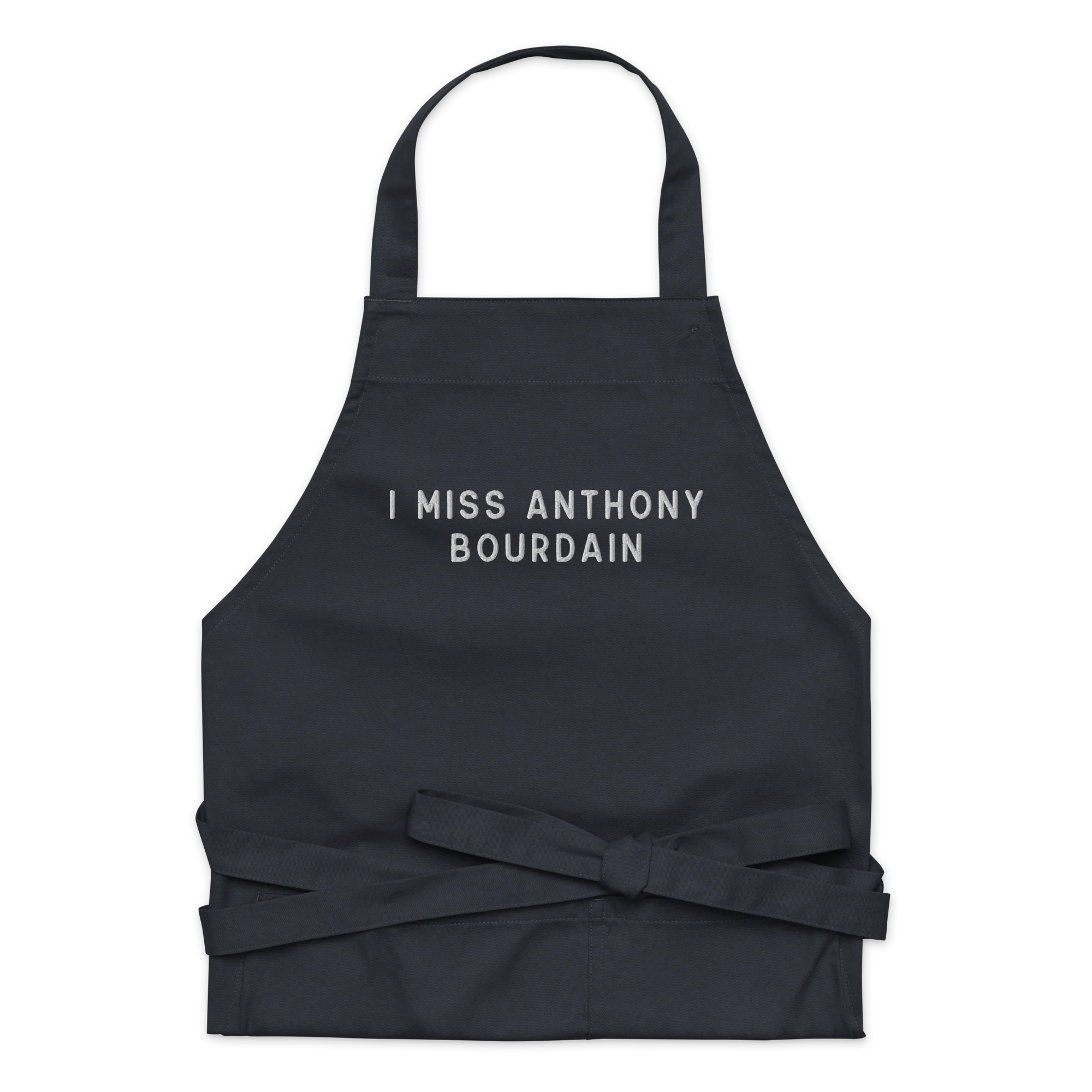 I Miss Anthony Bourdain Embroidered Organic Cotton Apron - Image 11