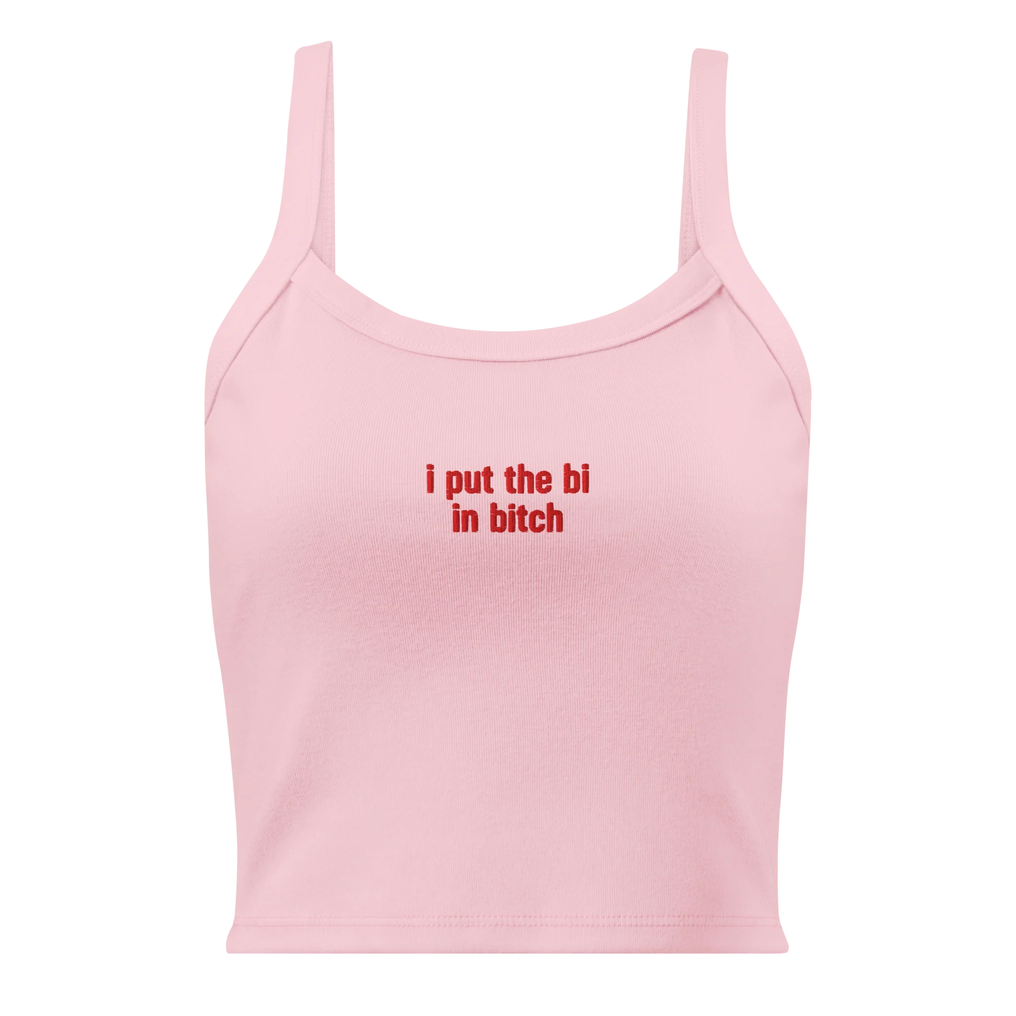 I Put the Bi in Bitch Rib Embroidered Tank Top