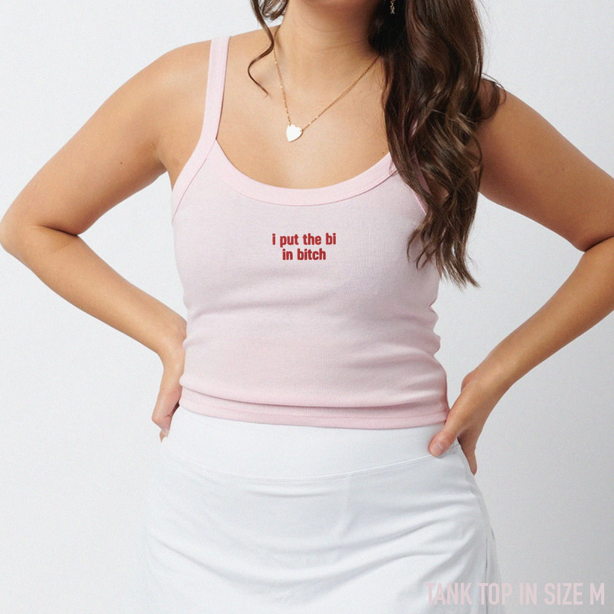I Put the Bi in Bitch Rib Embroidered Tank Top - Image 2