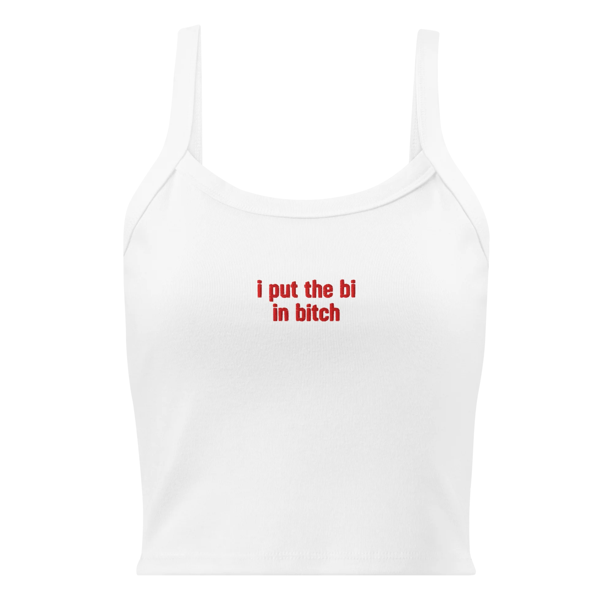 I Put the Bi in Bitch Rib Embroidered Tank Top - Image 4