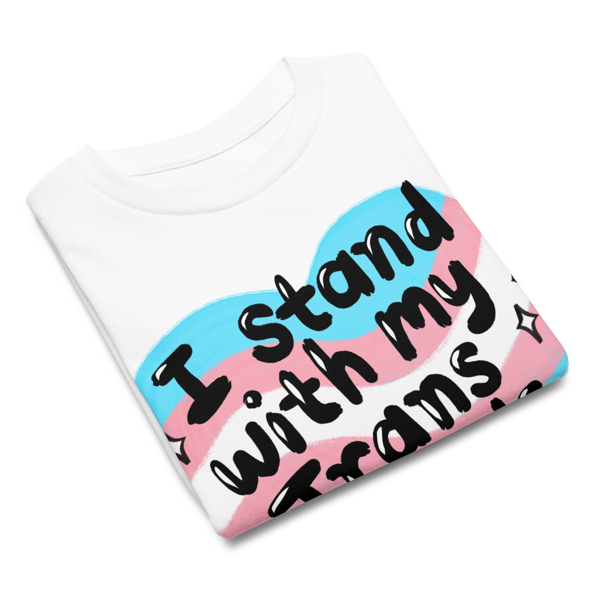 I Stand With My Trans Friends Pride Baby Tee - Image 3