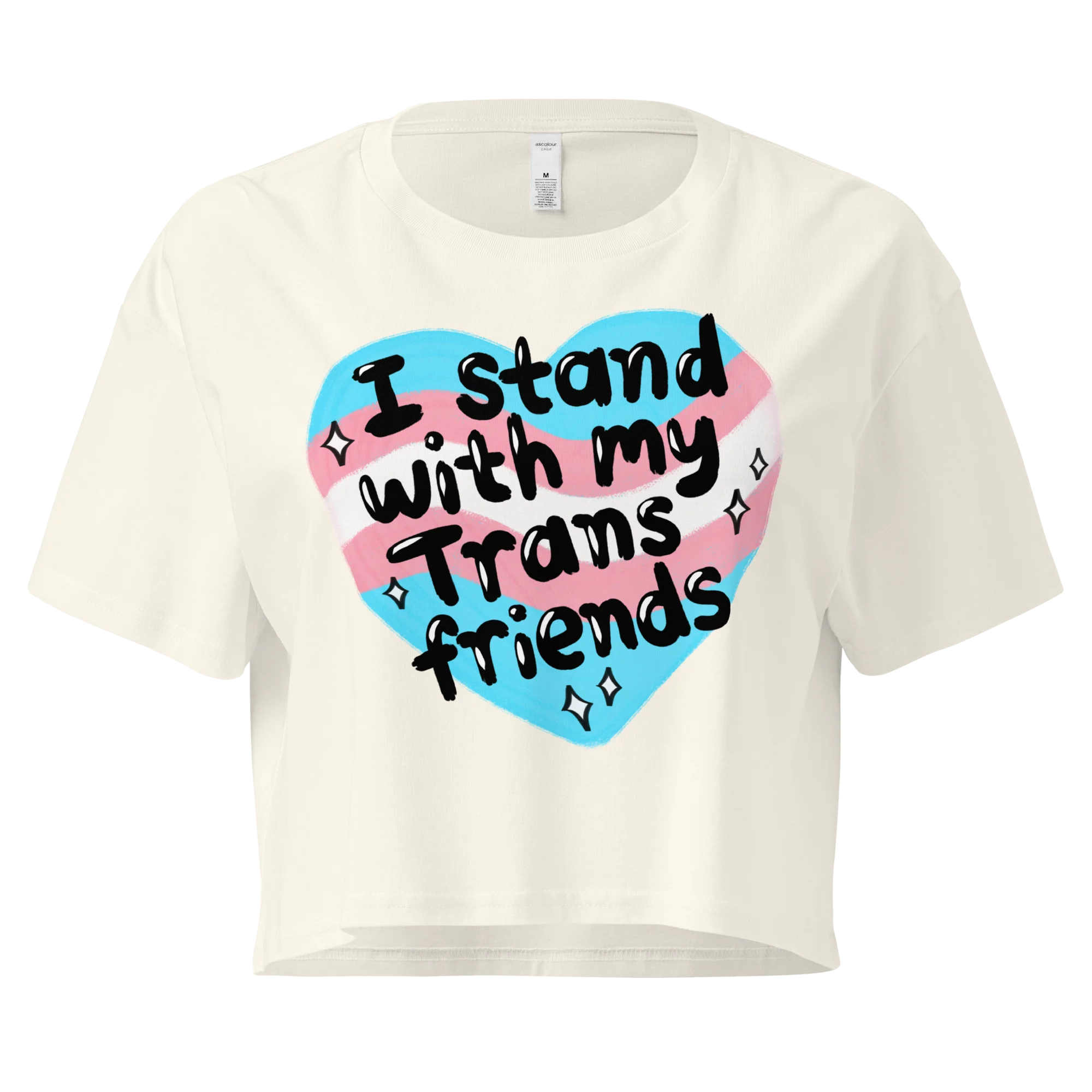 I Stand With My Trans Friends Pride Crop Tee - Image 3
