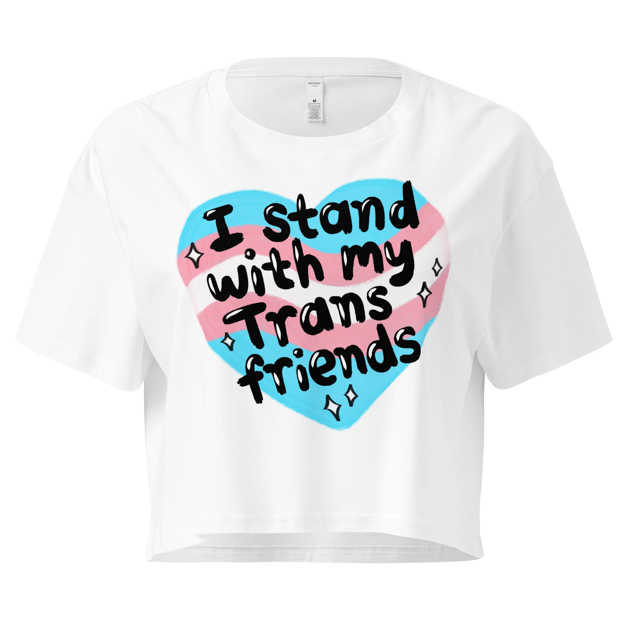 I Stand With My Trans Friends Pride Crop Tee - Image 4