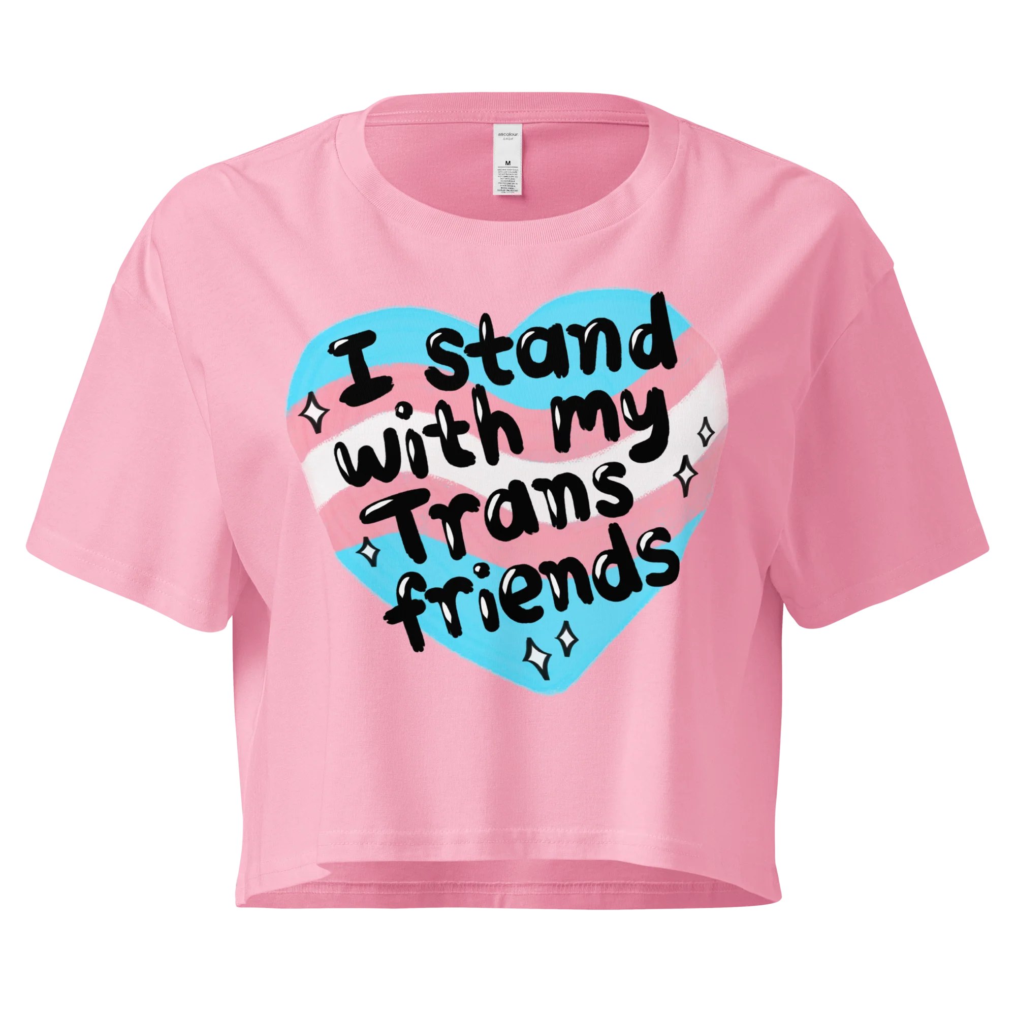 I Stand With My Trans Friends Pride Crop Tee - Image 7