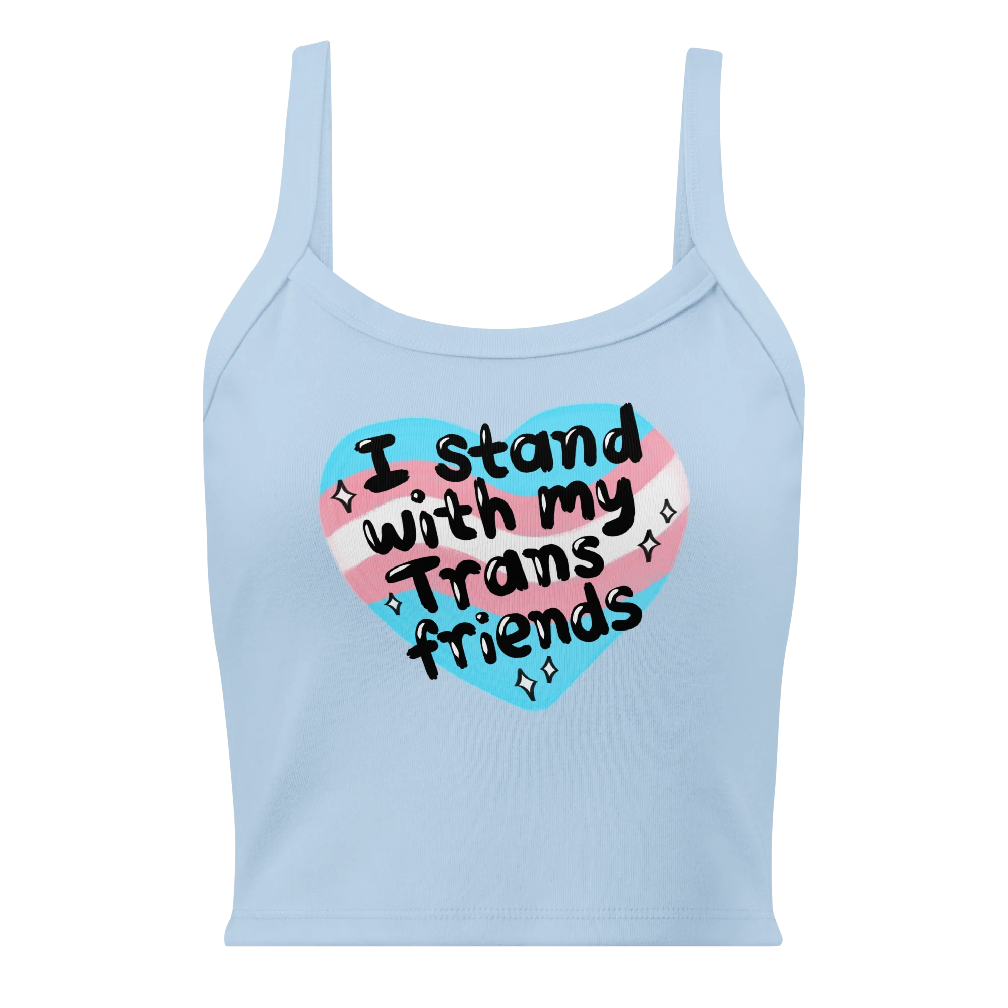 I Stand With My Trans Friends Pride Rib Tank Top - Image 5