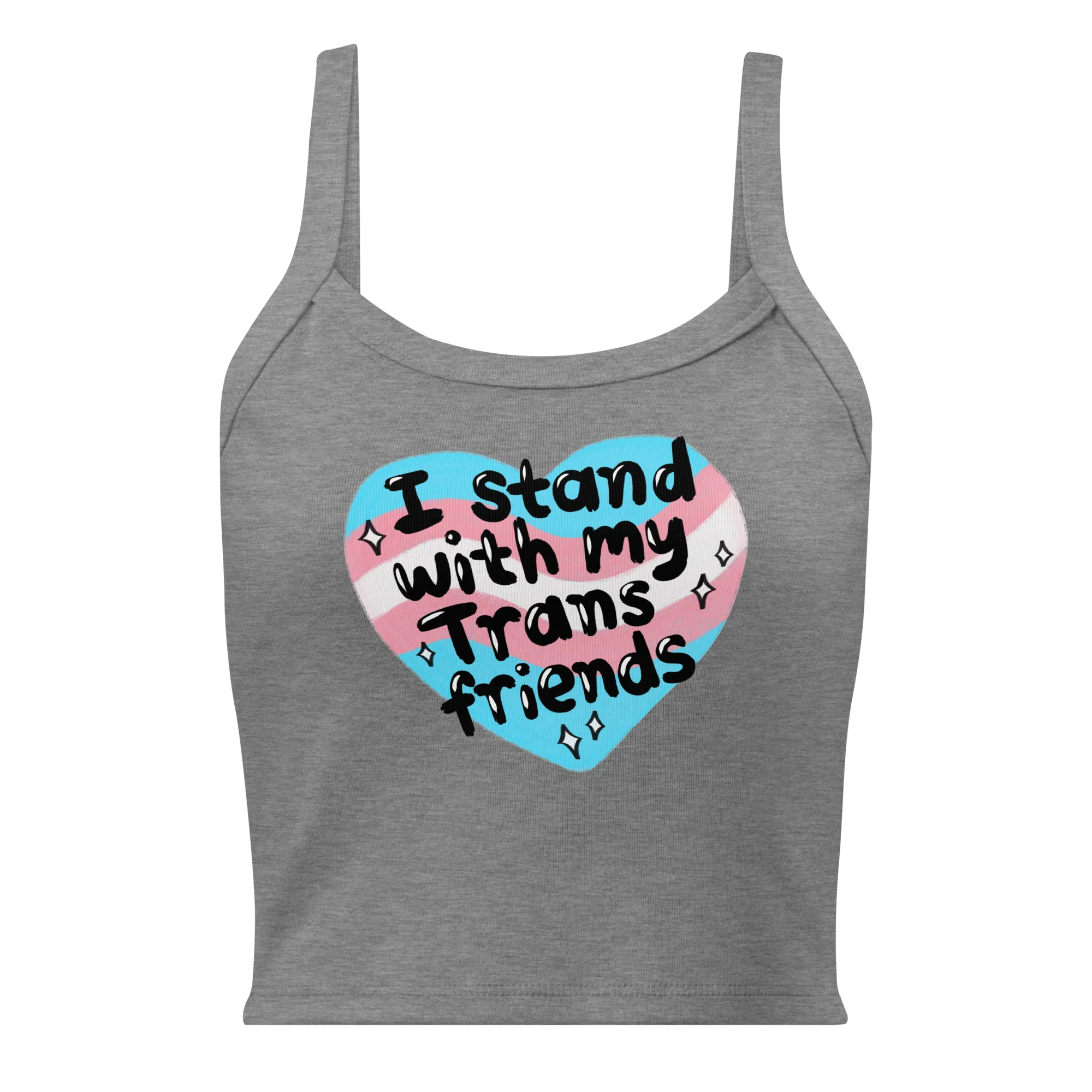 I Stand With My Trans Friends Pride Rib Tank Top - Image 8