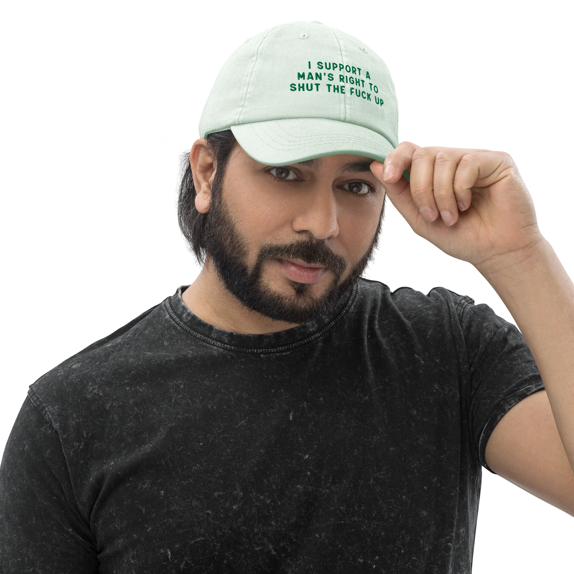 I Support A Man's Right To STFU Embroidered Pastel Baseball Cap - Image 6