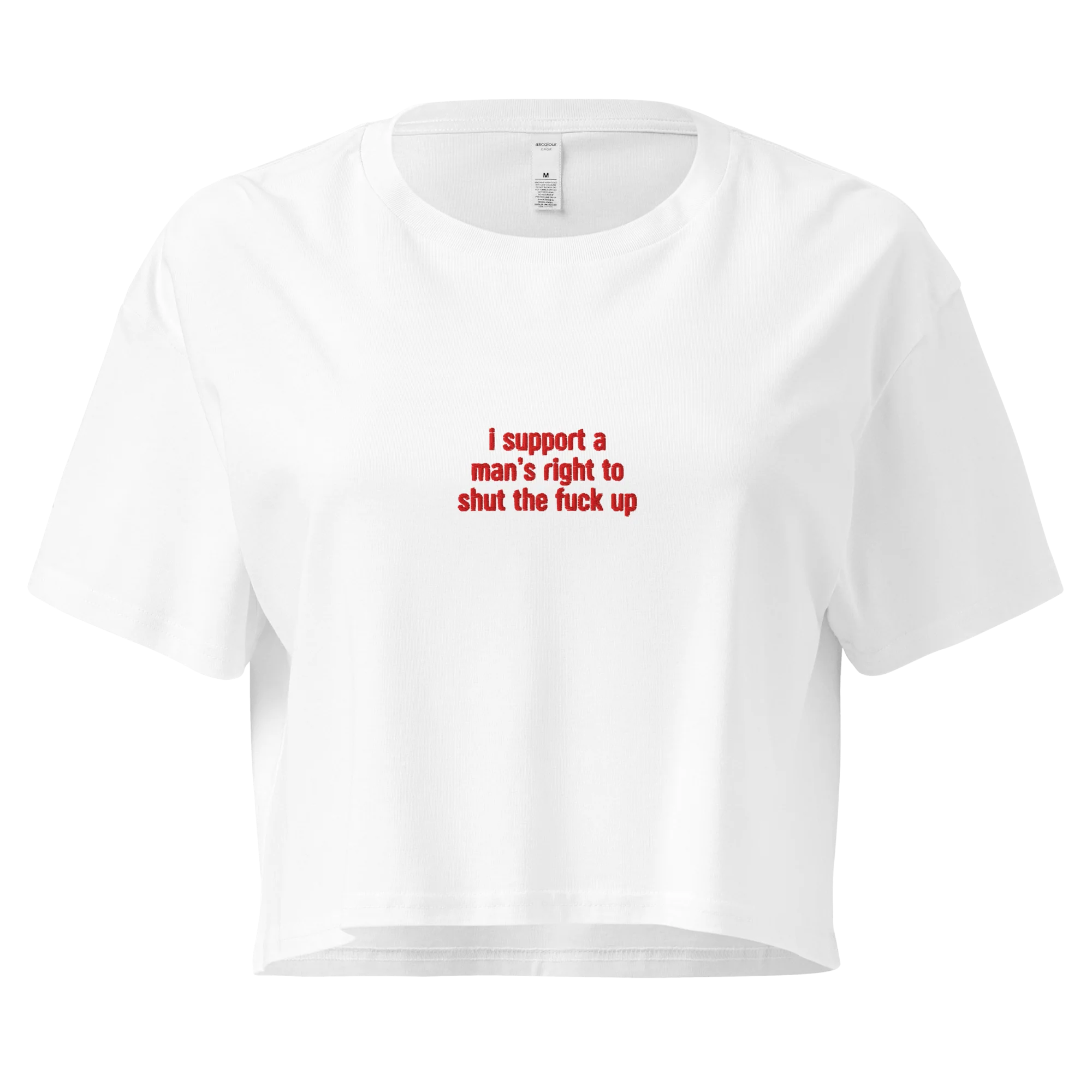 I Support a Man's Right to STFU Embroidered Crop Tee - Image 7