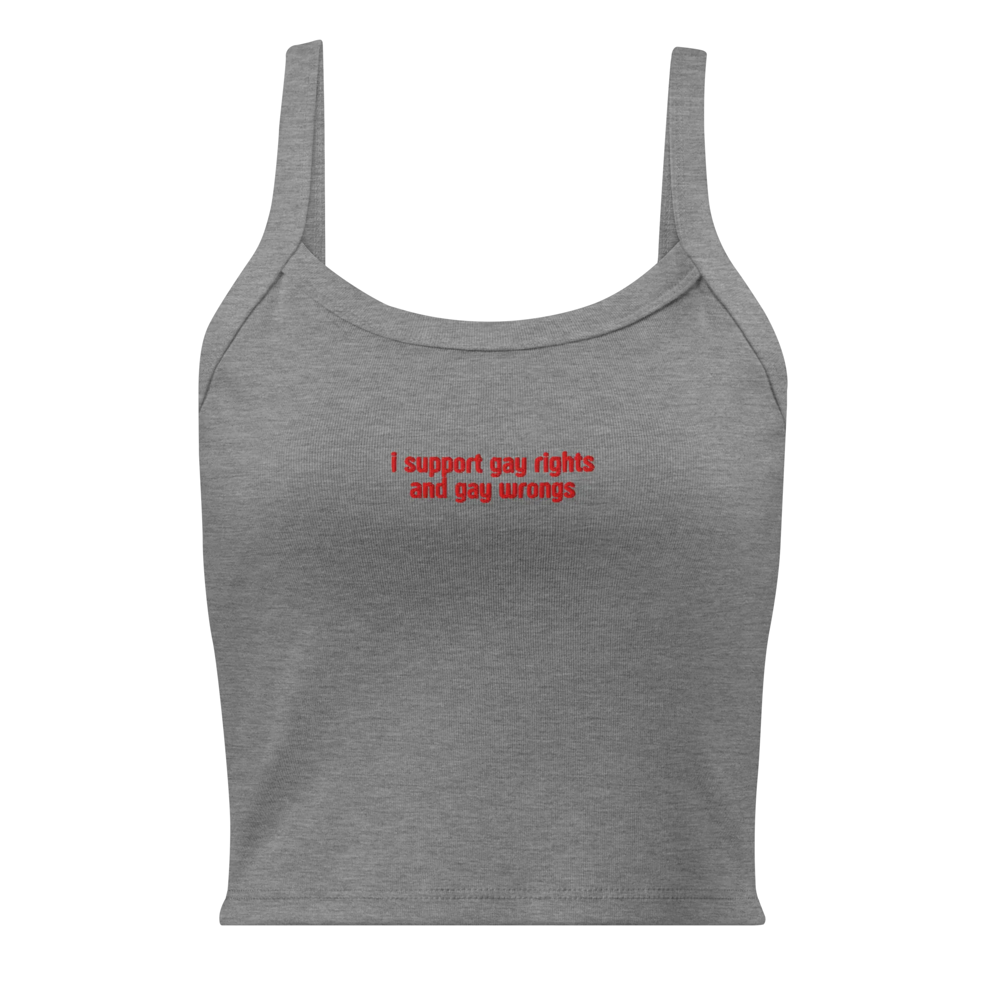I Support Gay Rights and Wrongs Rib Embroidered Tank Top - Image 6