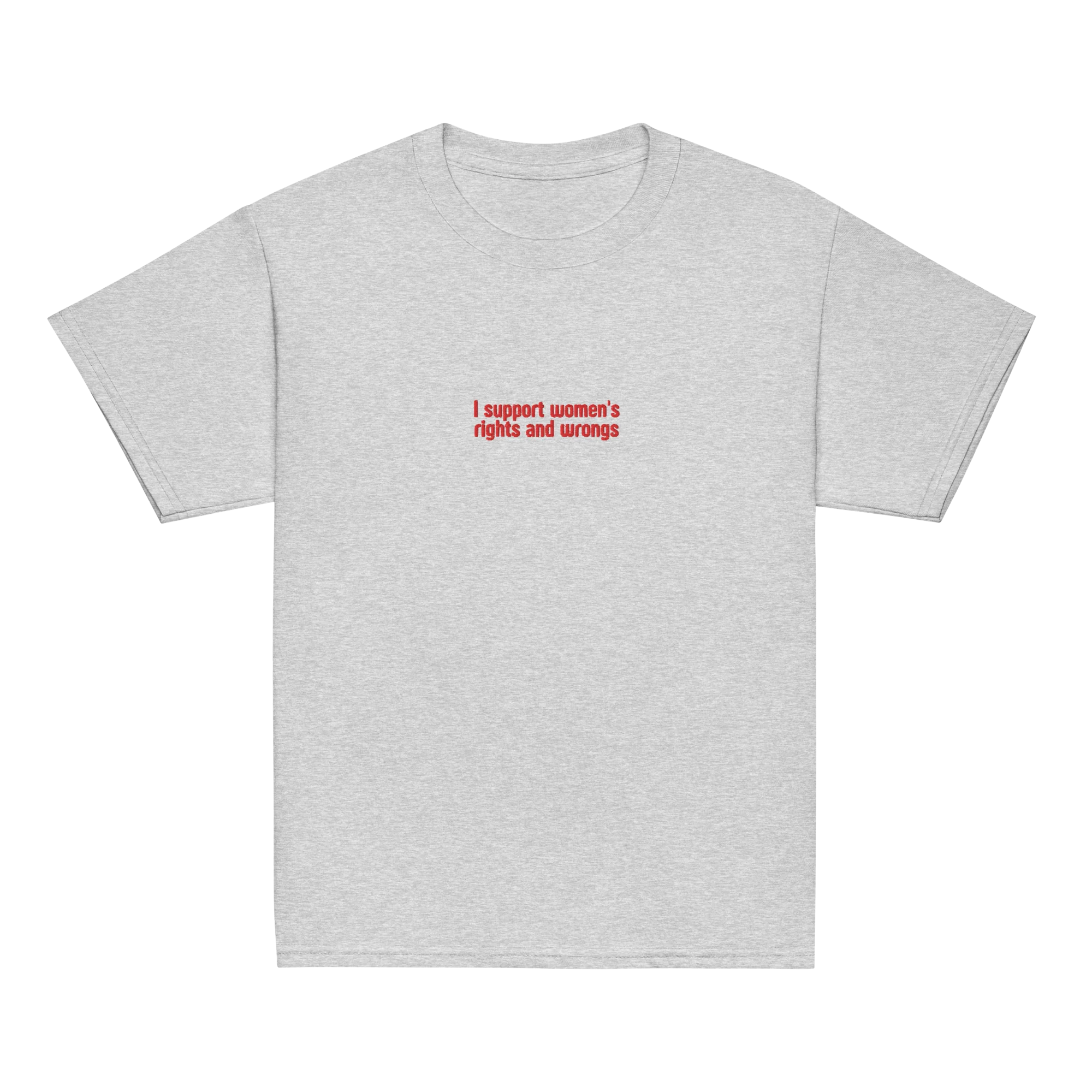 I Support Women's Rights and Wrongs Embroidered Baby Tee