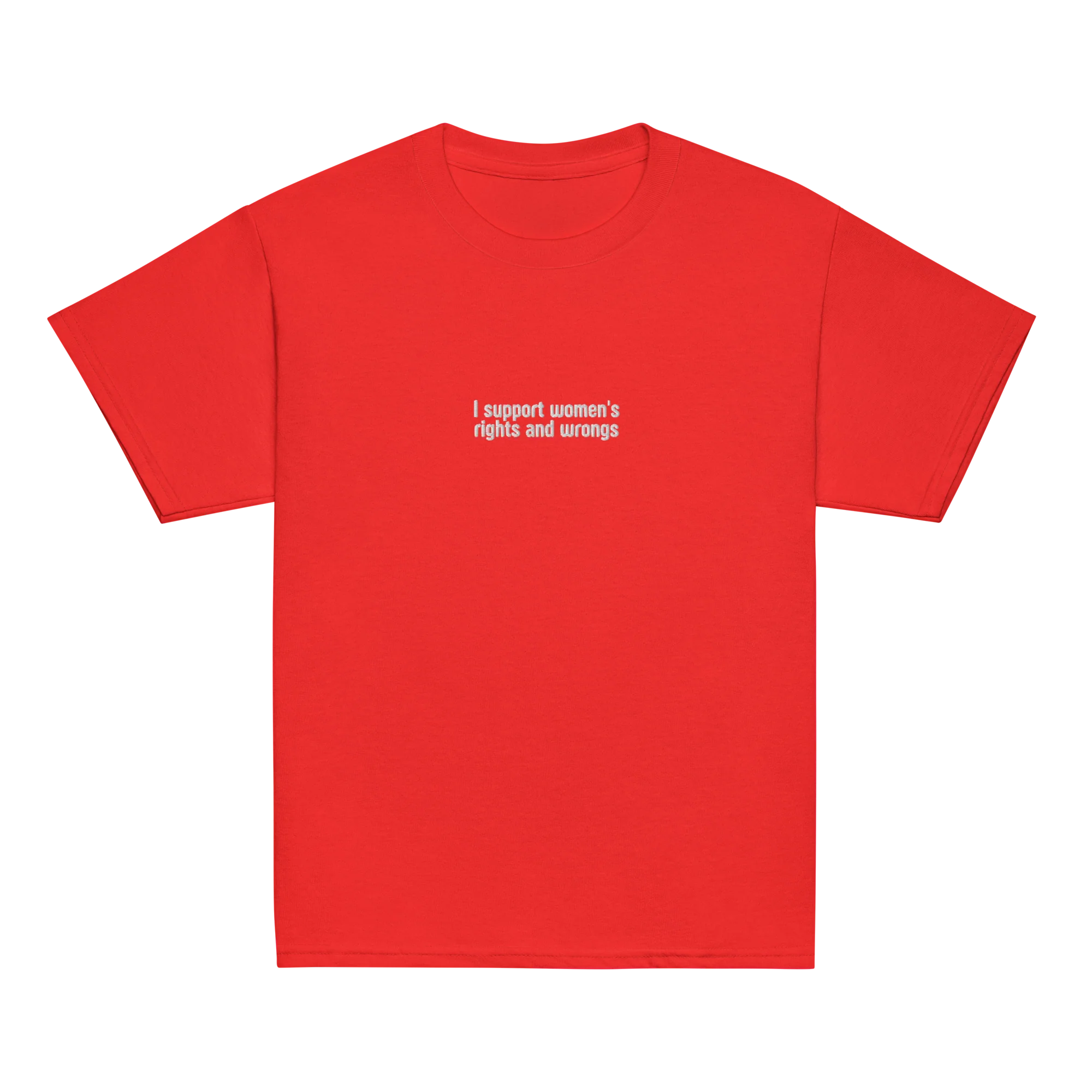 I Support Women's Rights and Wrongs Embroidered Baby Tee - Image 5