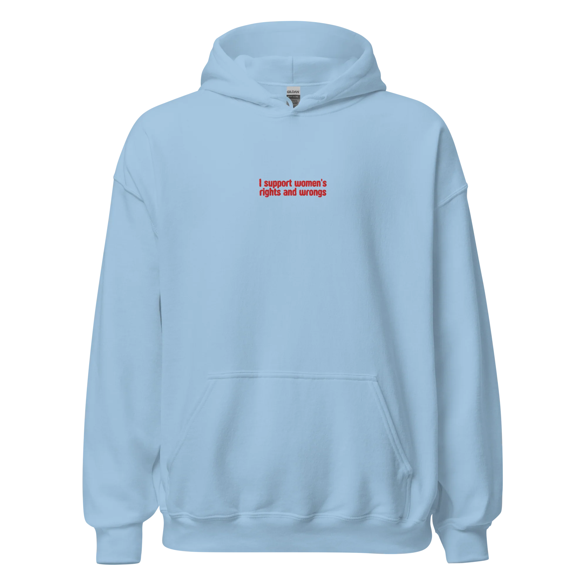 I Support Women's Rights and Wrongs Embroidered Hoodie - Image 11