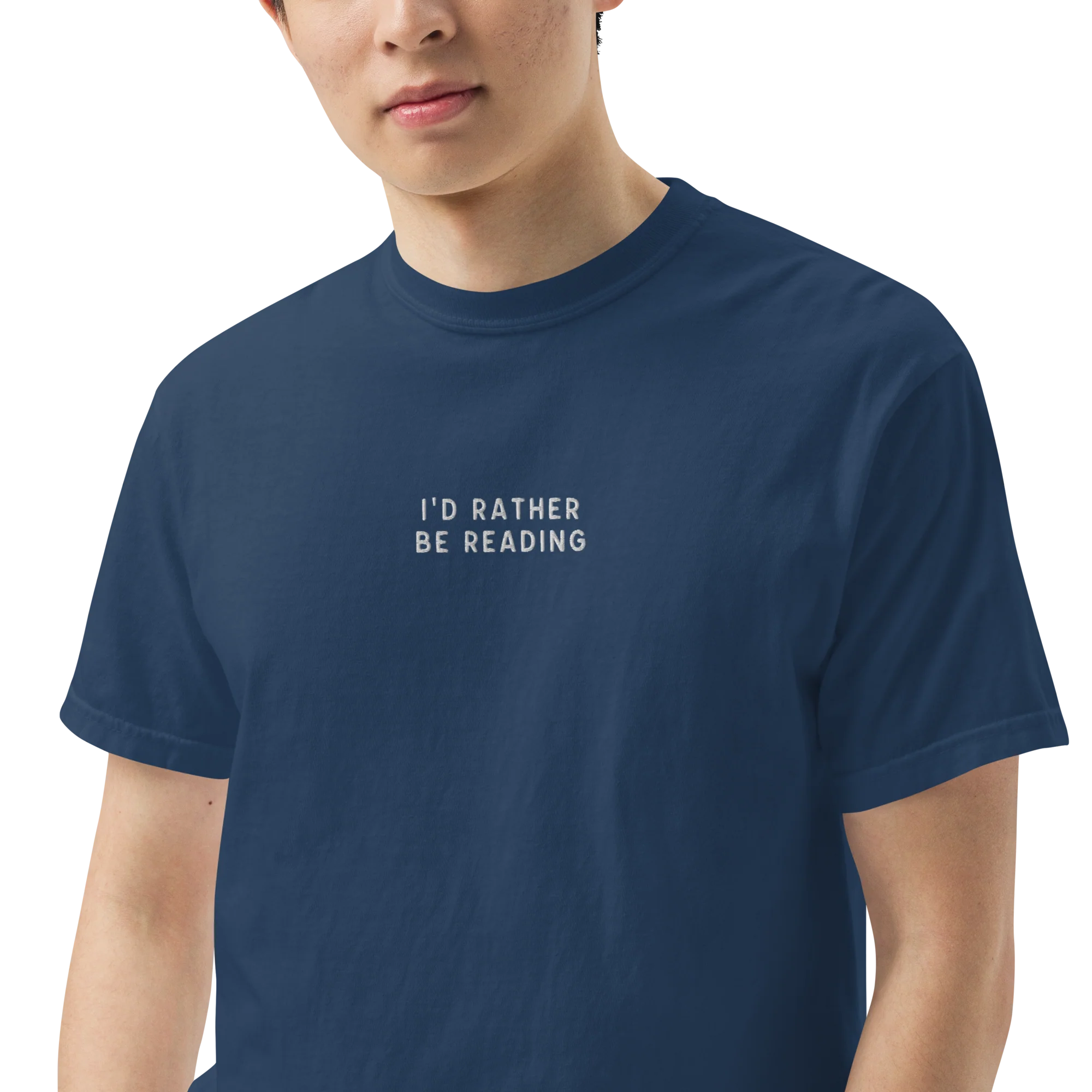 I'd Rather Be Reading Embroidered Classic T-Shirt - Image 2
