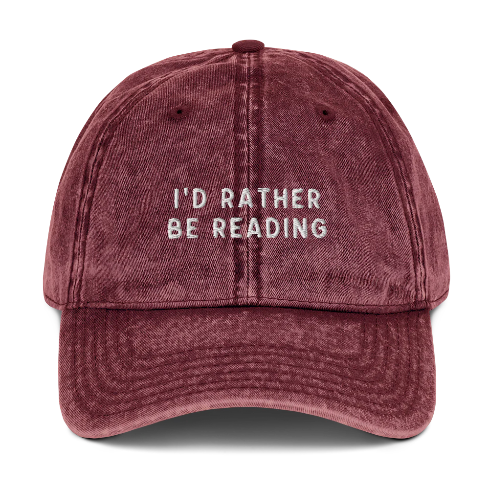 I'd Rather Be Reading Embroidered Vintage Cap
