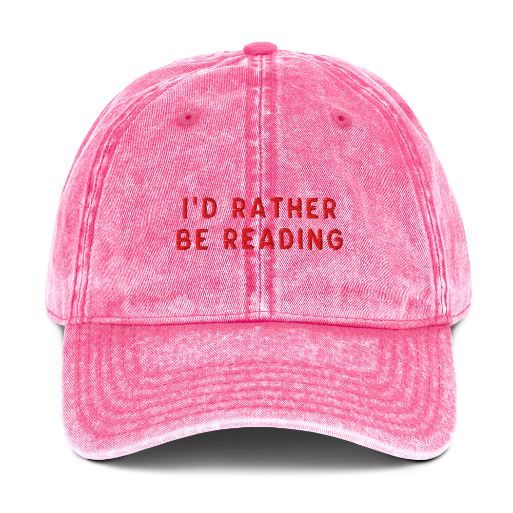 I'd Rather Be Reading Embroidered Vintage Cap - Image 3