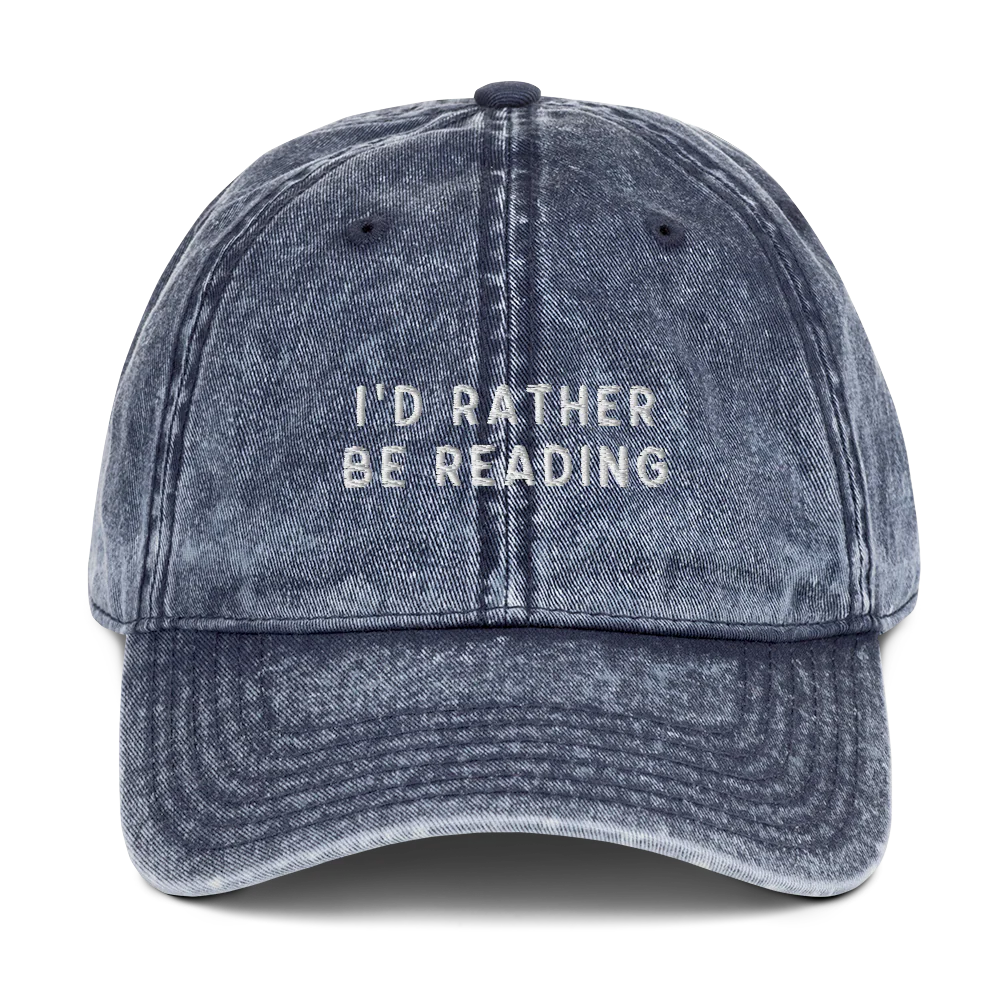 I'd Rather Be Reading Embroidered Vintage Cap - Image 7