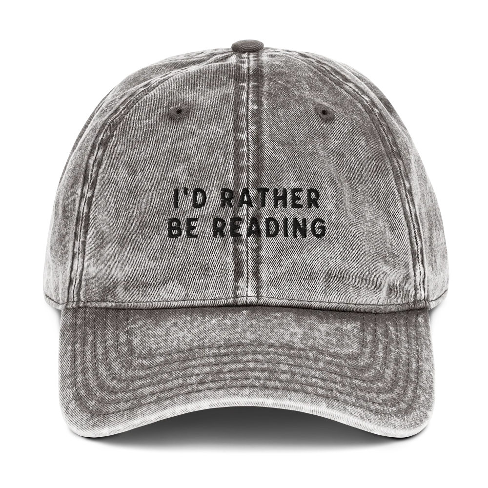 I'd Rather Be Reading Embroidered Vintage Cap - Image 8