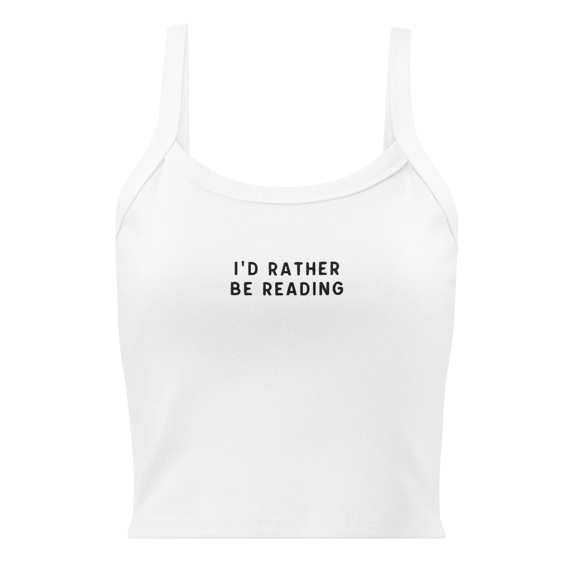 I'd Rather Be Reading Rib Embroidered Tank Top - Image 5