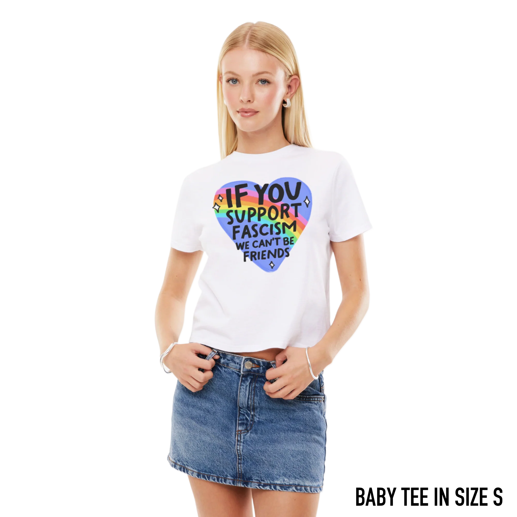 If You Support Fascism We Can't Be Friends Baby Tee - Image 2
