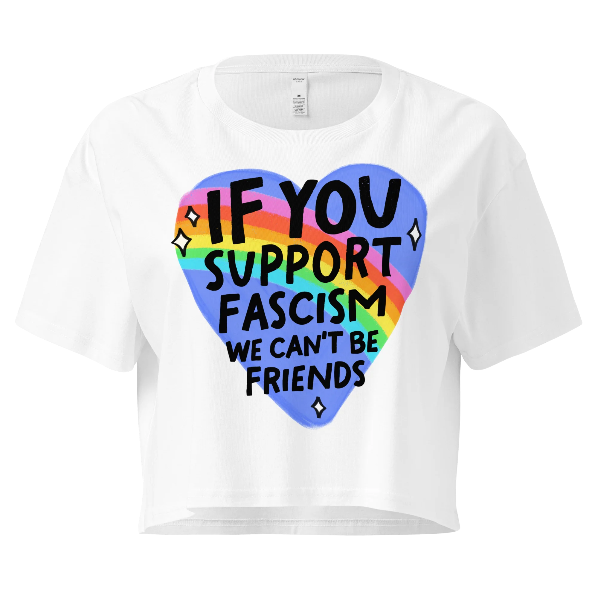 If You Support Fascism We Can't Be Friends Crop Tee - Image 3