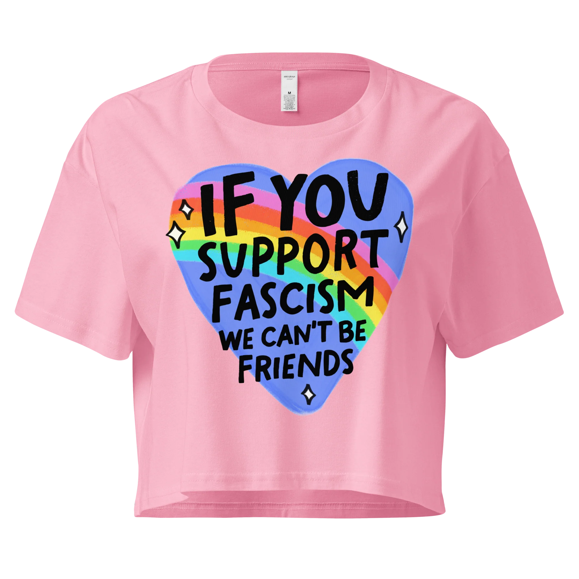 If You Support Fascism We Can't Be Friends Crop Tee - Image 4