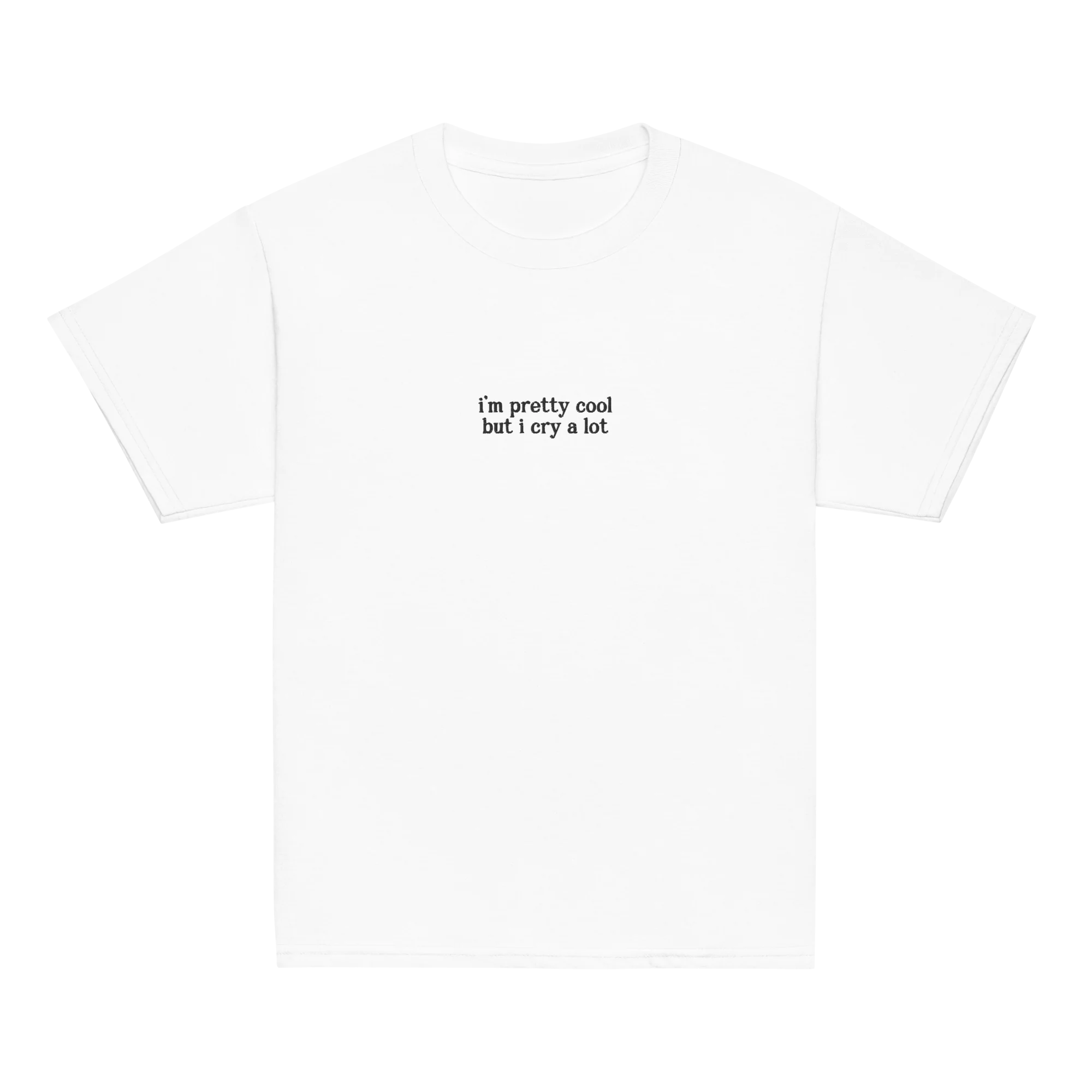 I'm Pretty Cool But I Cry a Lot Embroidered Baby Tee - Image 9