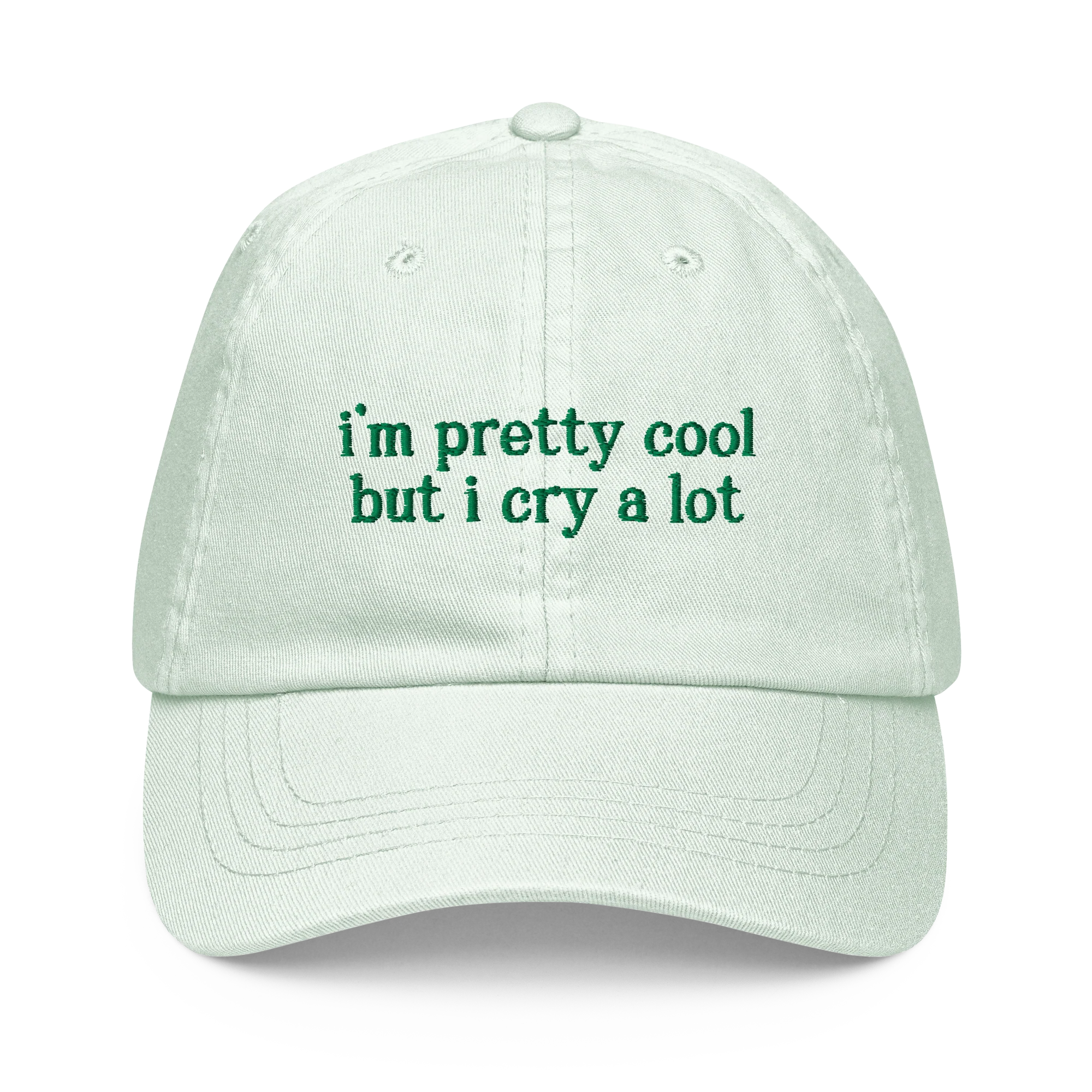 I'm Pretty Cool But I Cry a Lot Embroidered Pastel Baseball Cap - Image 5