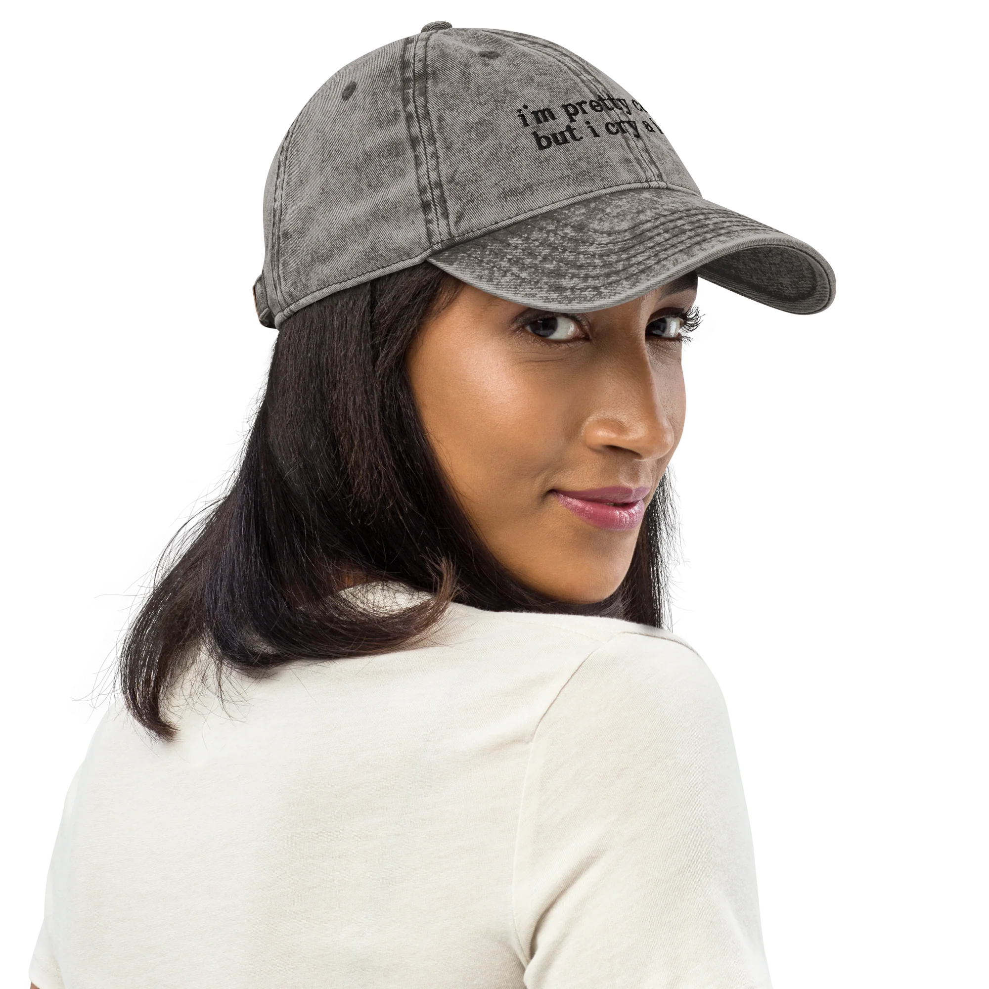 I'm Pretty Cool But I Cry A lot Embroidered Vintage Cap - Image 8