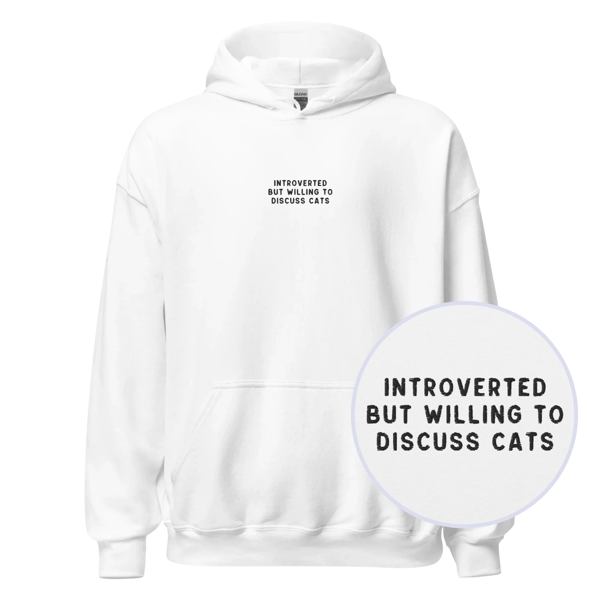 Introverted But Willing To Discuss Cats Embroidered Hoodie