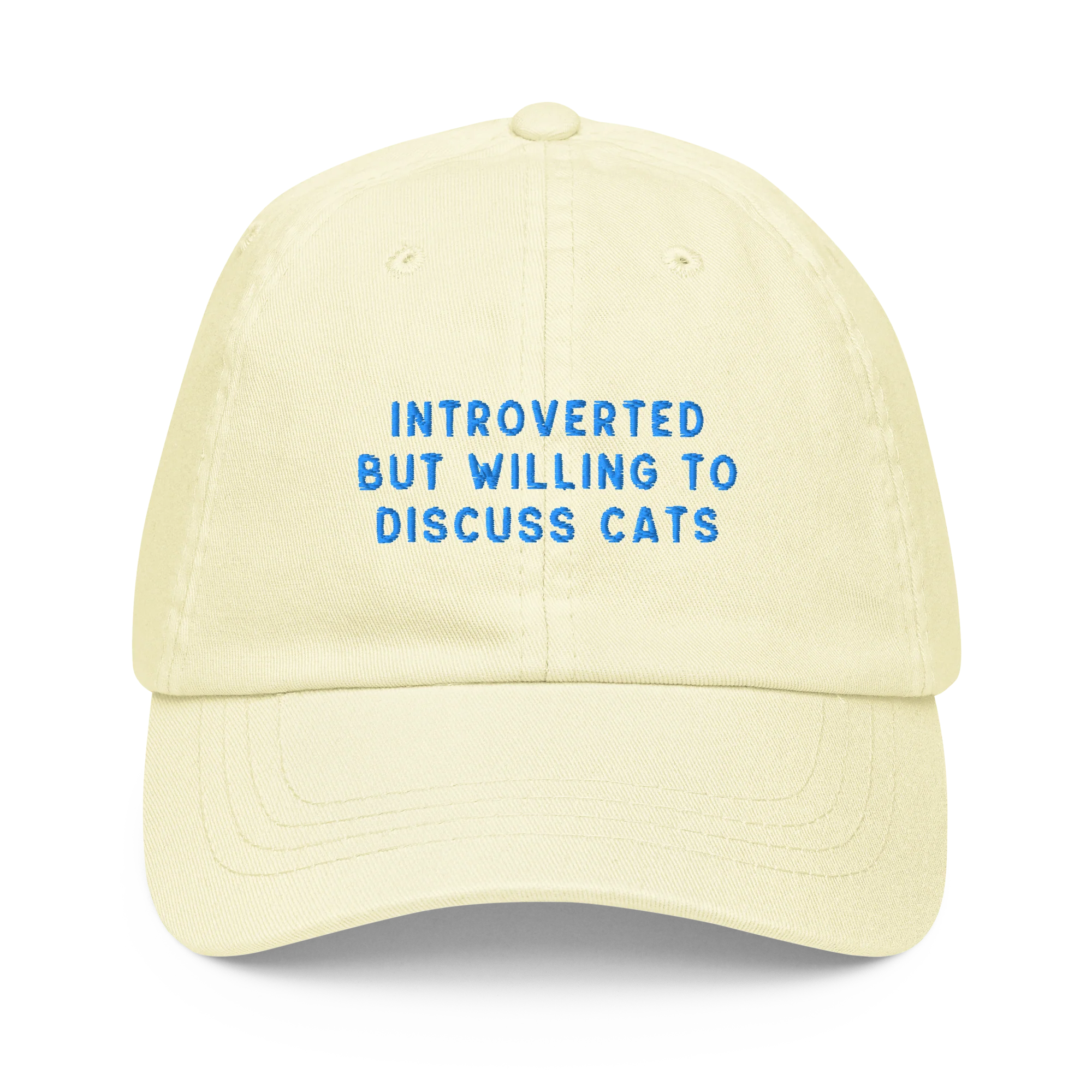 Introverted But Willing To Discuss Cats Embroidered Pastel Baseball Cap - Image 7
