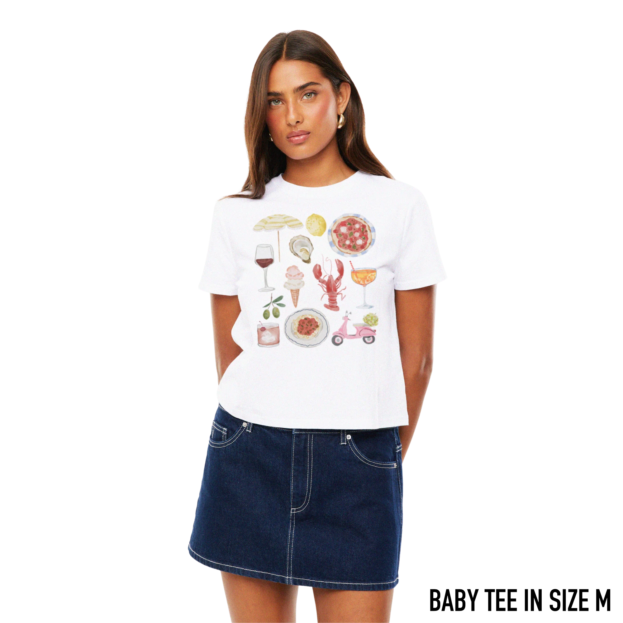 Italian Summer Watercolor Baby Tee - Image 2