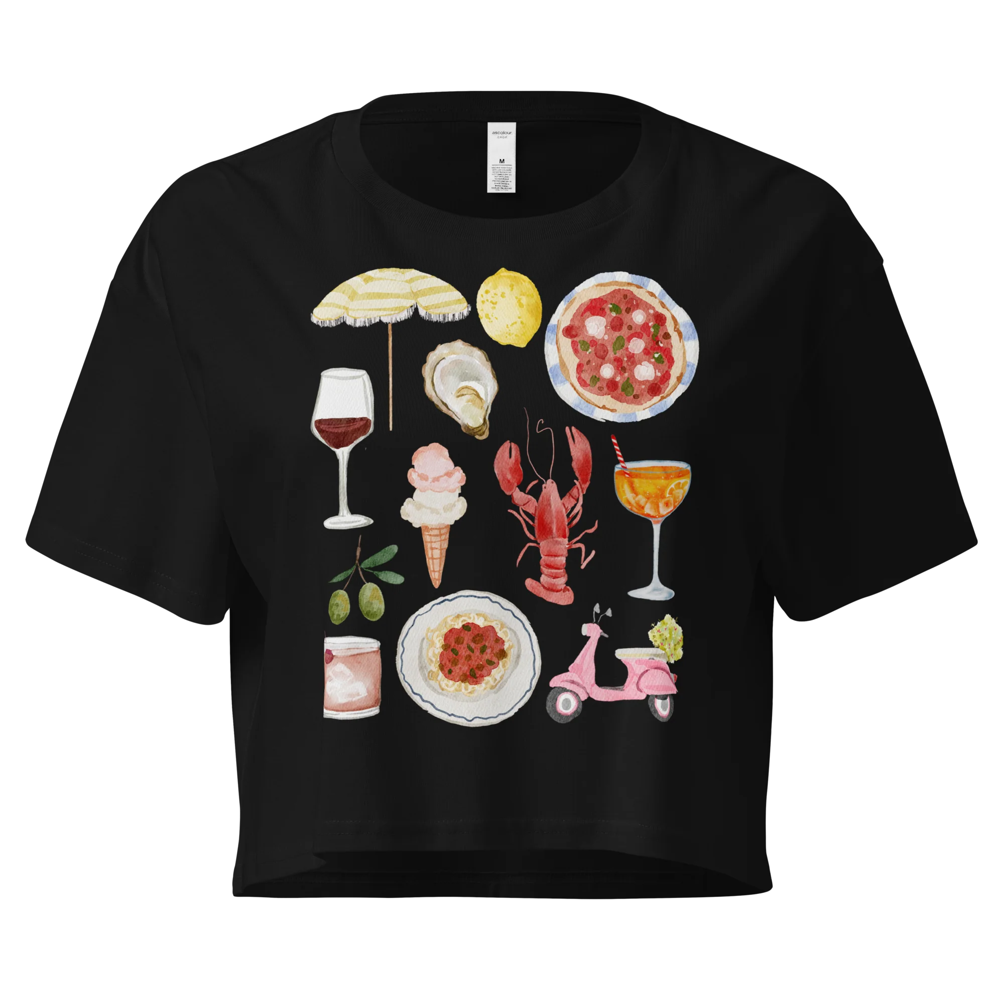 Italian Summer Watercolor Crop Tee - Image 7
