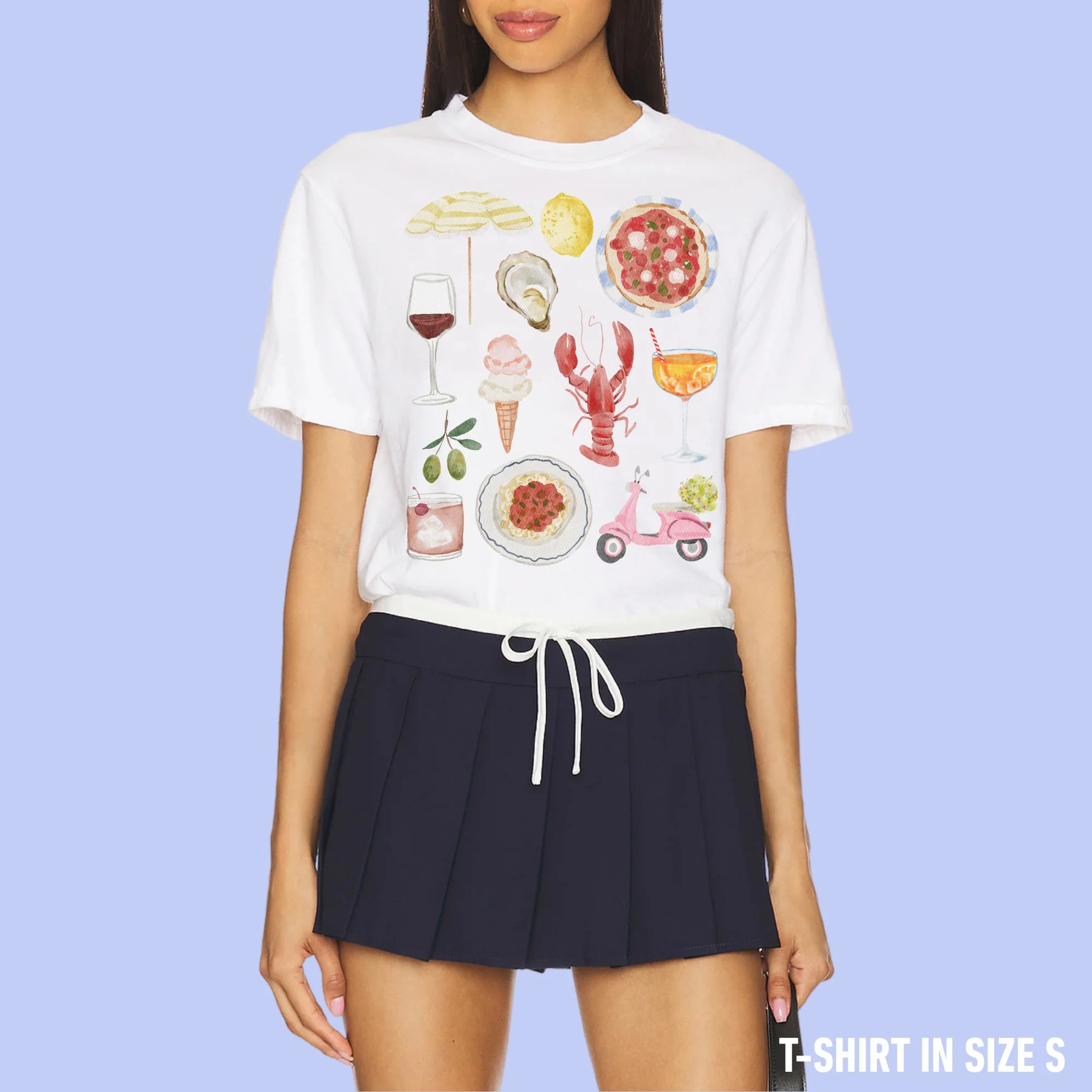 Italian Summer Watercolor Classic T-Shirt - Image 2