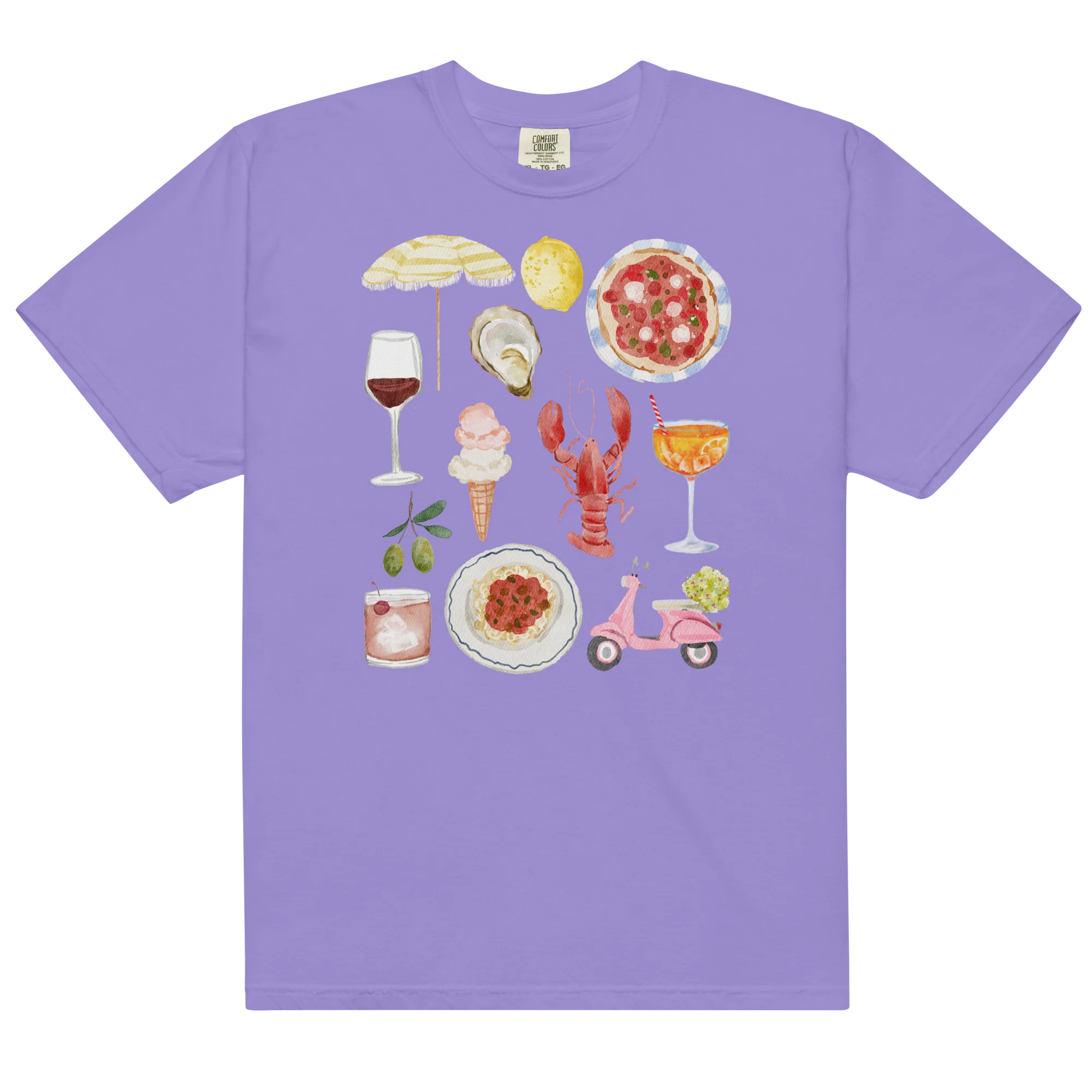 Italian Summer Watercolor Classic T-Shirt - Image 4