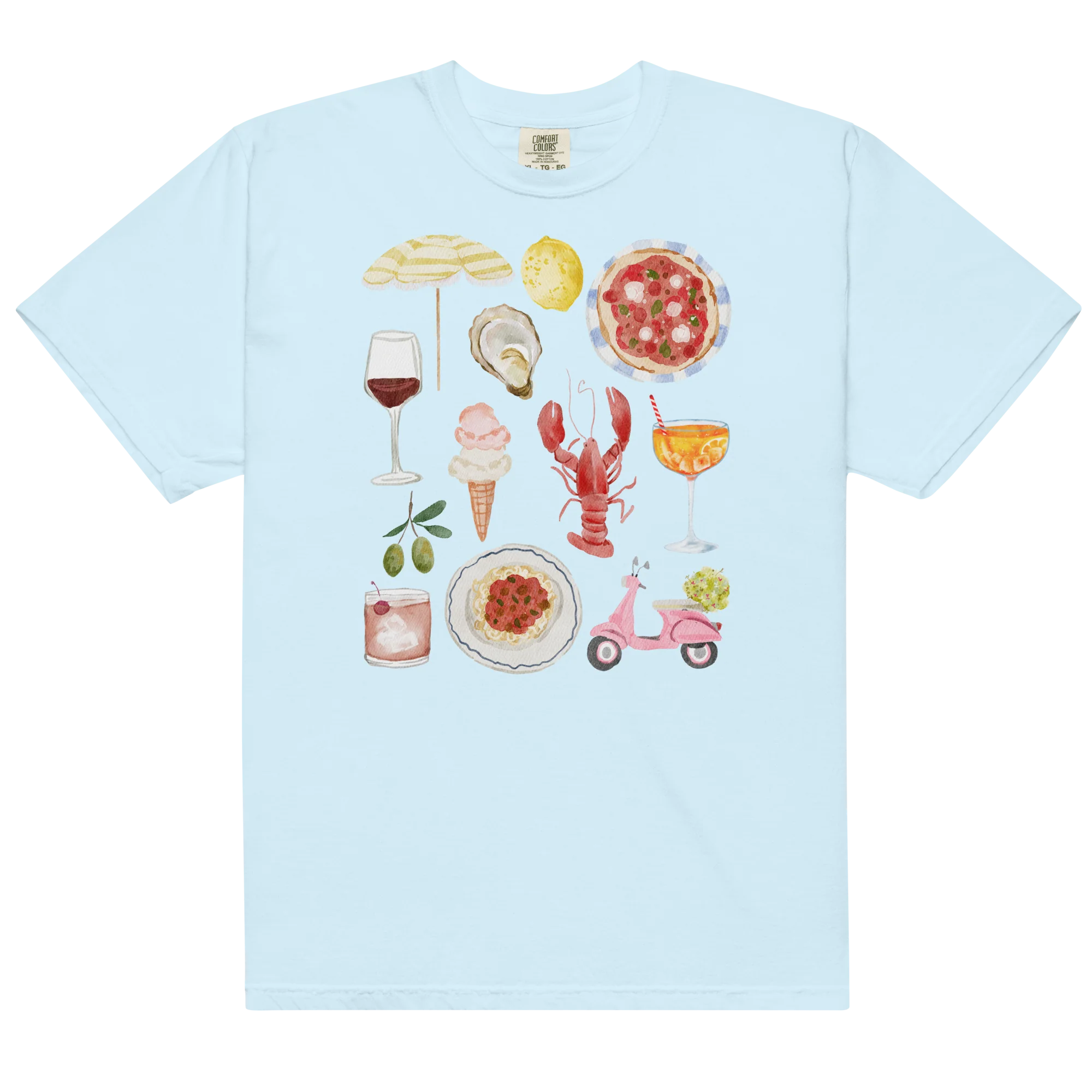 Italian Summer Watercolor Classic T-Shirt - Image 6