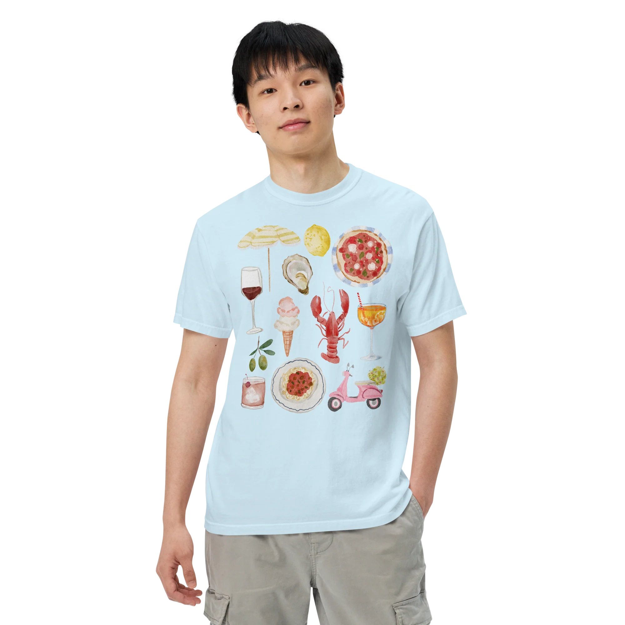 Italian Summer Watercolor Classic T-Shirt - Image 7