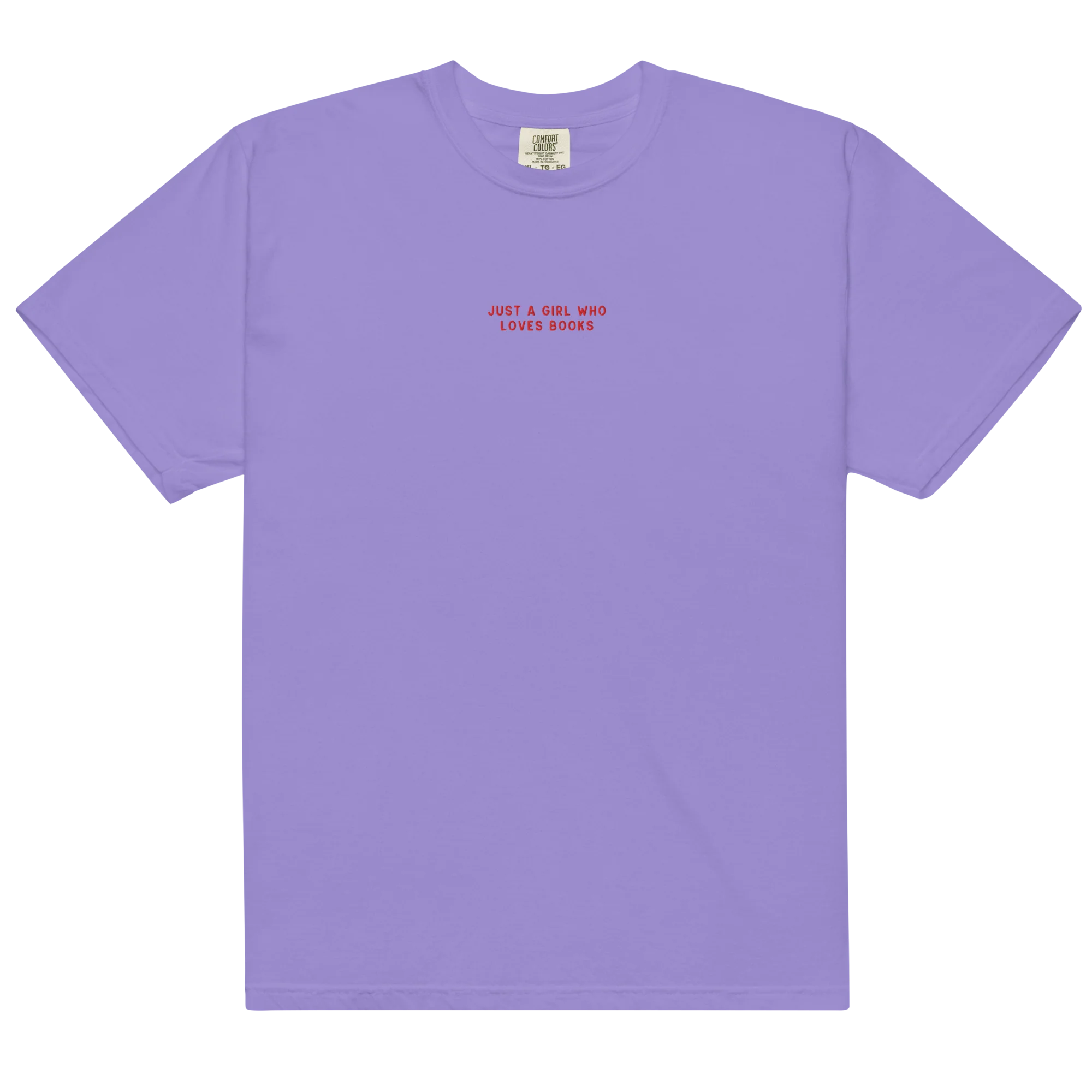 Just a Girl Who Loves Books Embroidered Classic T-Shirt - Image 8