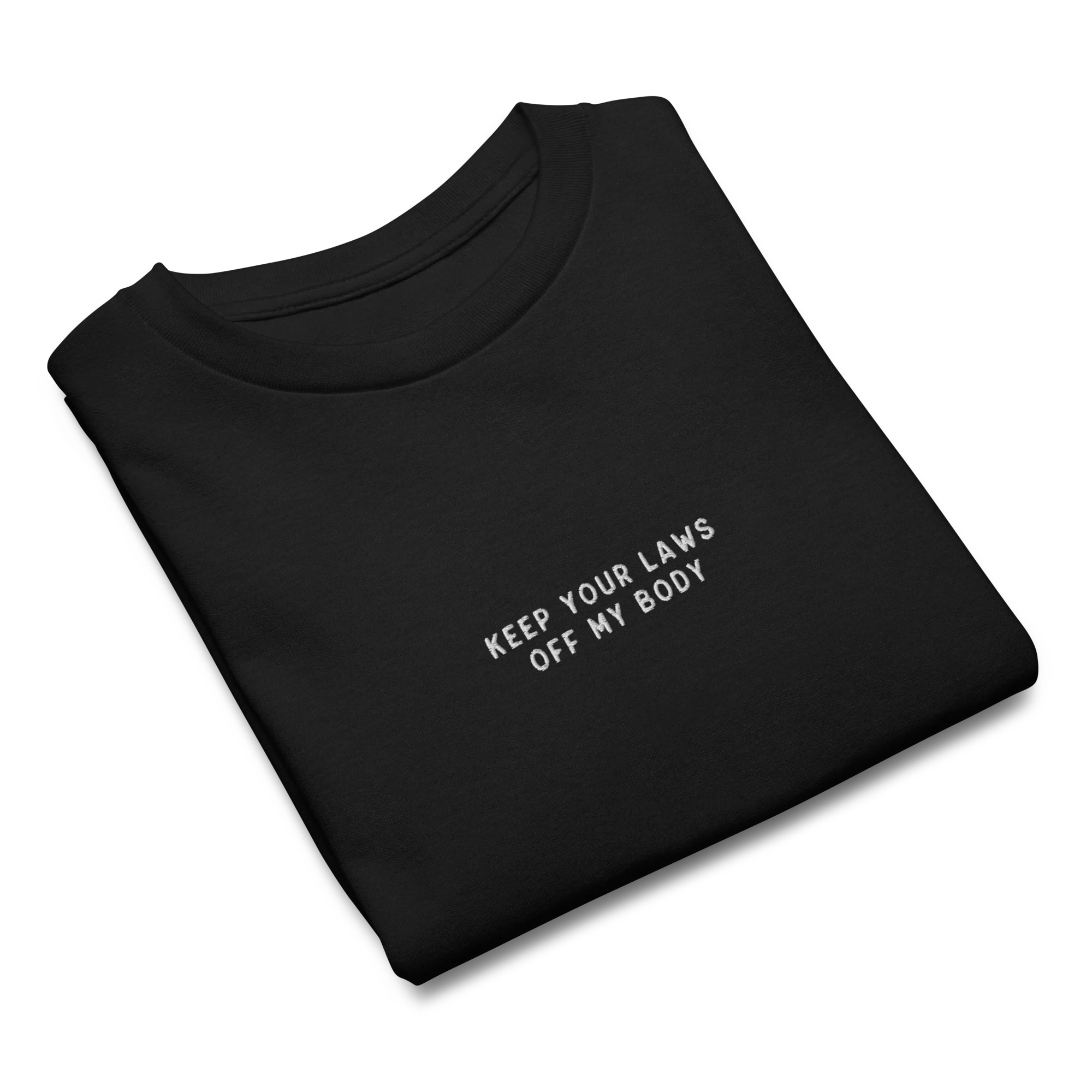 Keep Your Laws Off My Body Embroidered Baby Tee - Image 3
