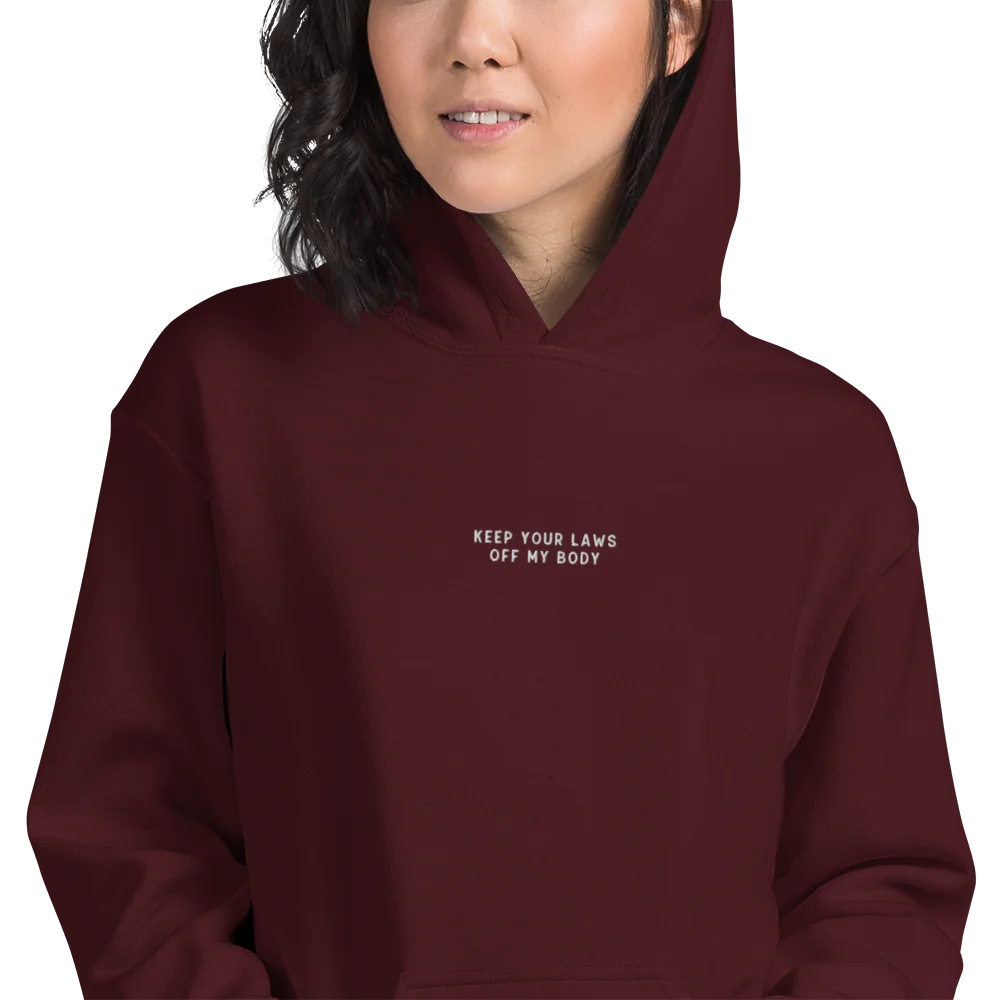 Keep Your Laws Off My Body Embroidered Hoodie - Image 2