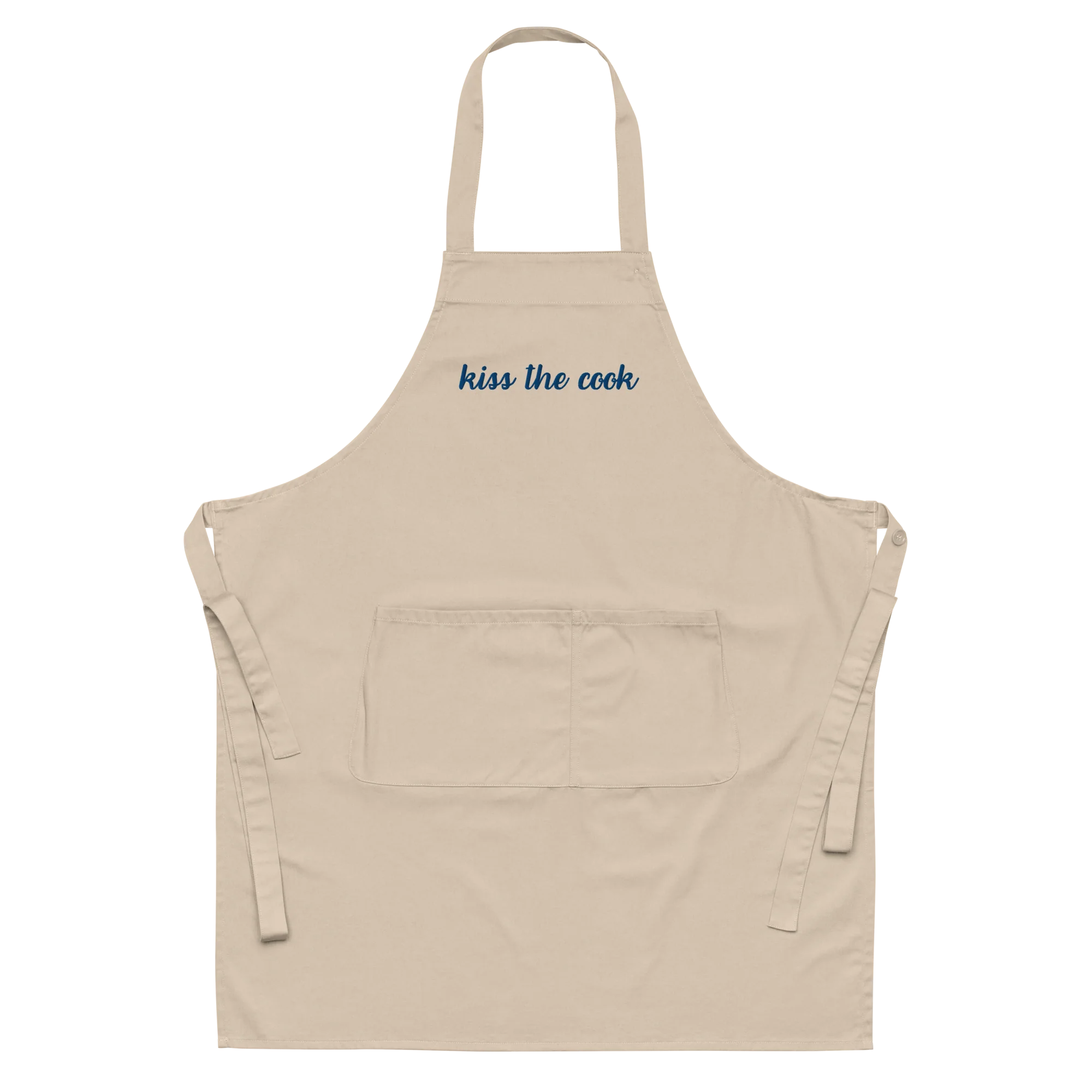 Kiss the Cook Embroidered Organic Cotton Apron - Image 3