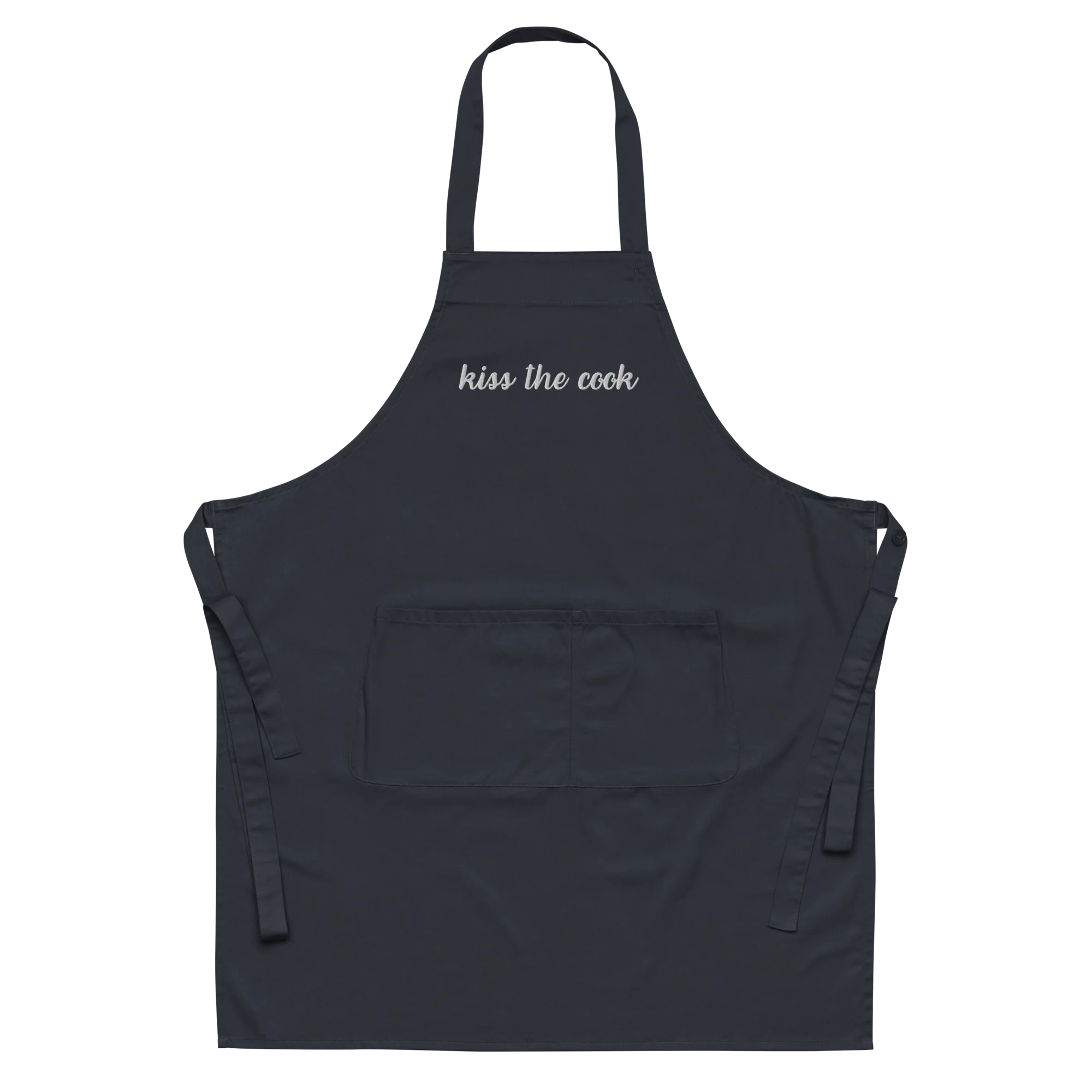 Kiss the Cook Embroidered Organic Cotton Apron - Image 8