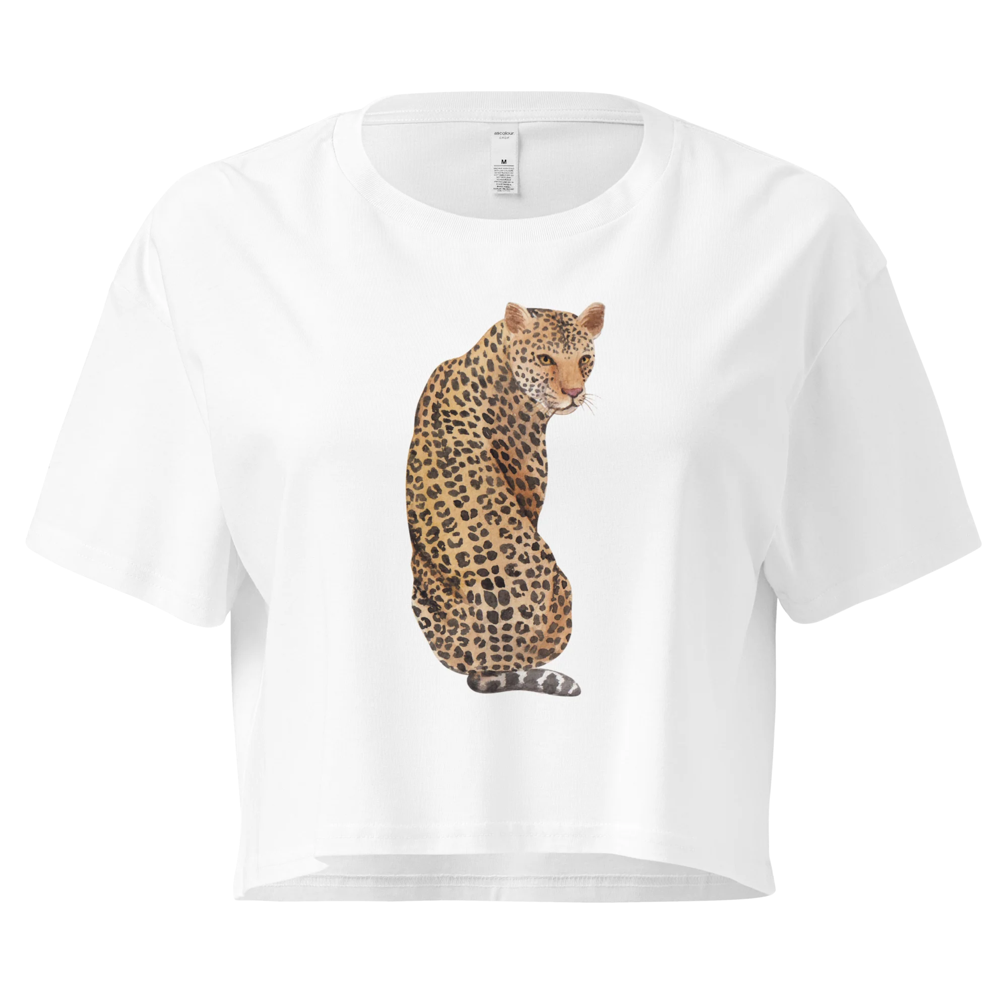 Leopard Watercolor Crop Tee
