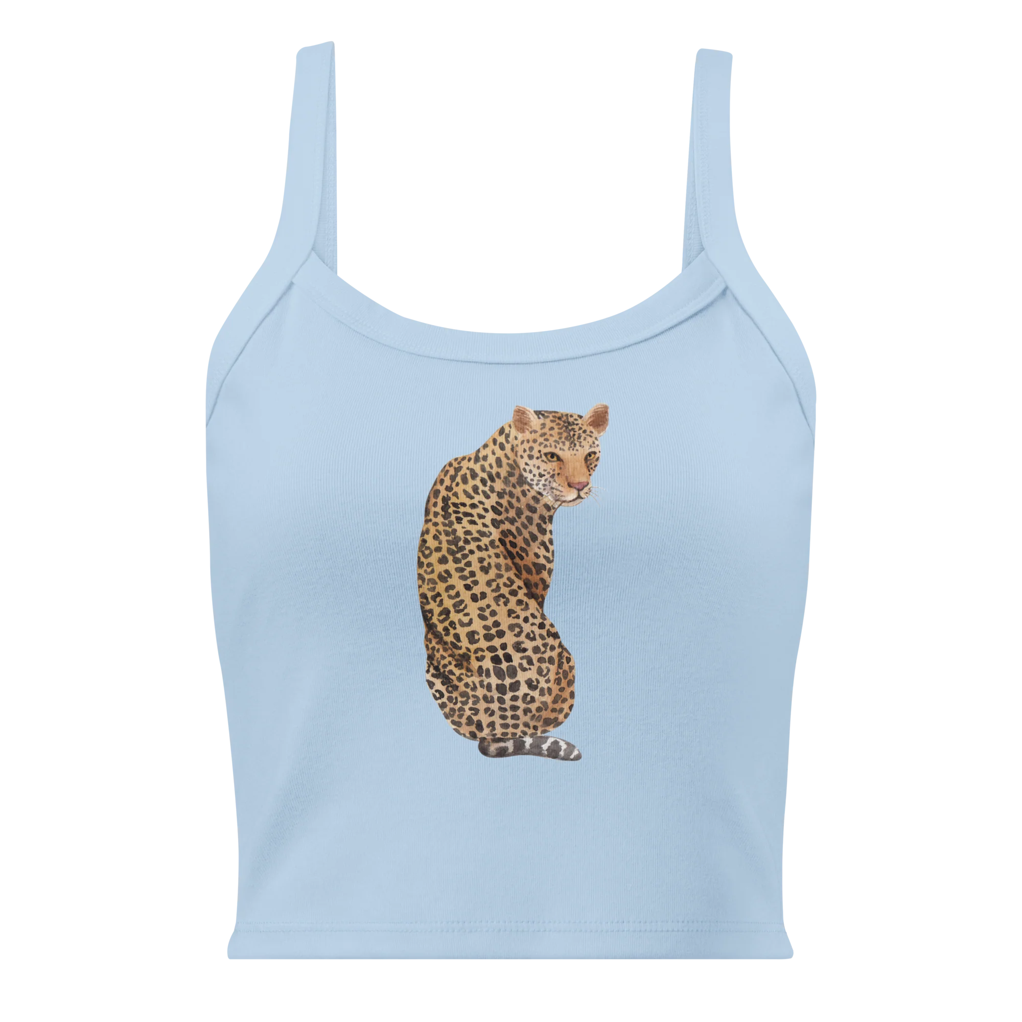 Leopard Watercolor Rib Tank Top - Image 6