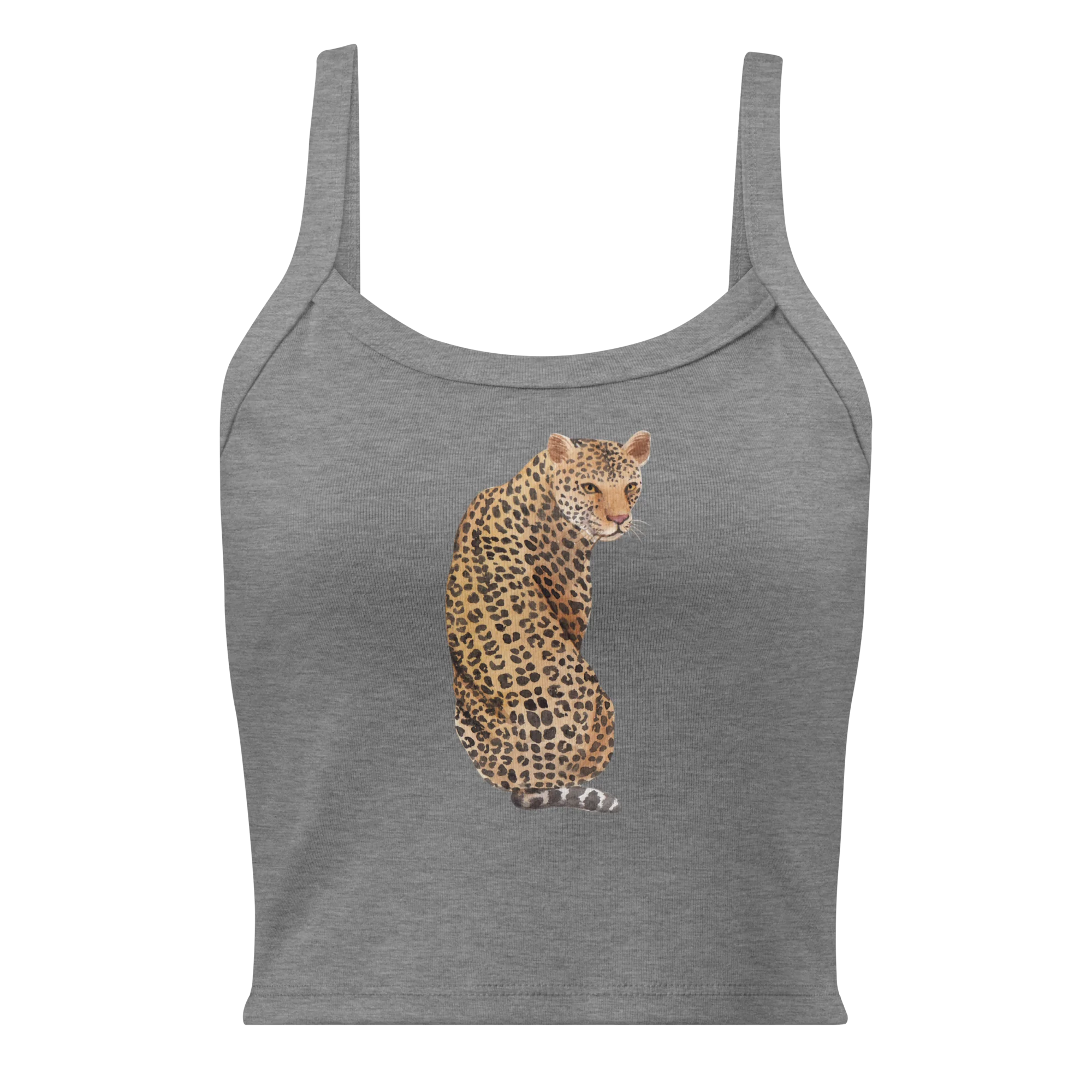 Leopard Watercolor Rib Tank Top - Image 8