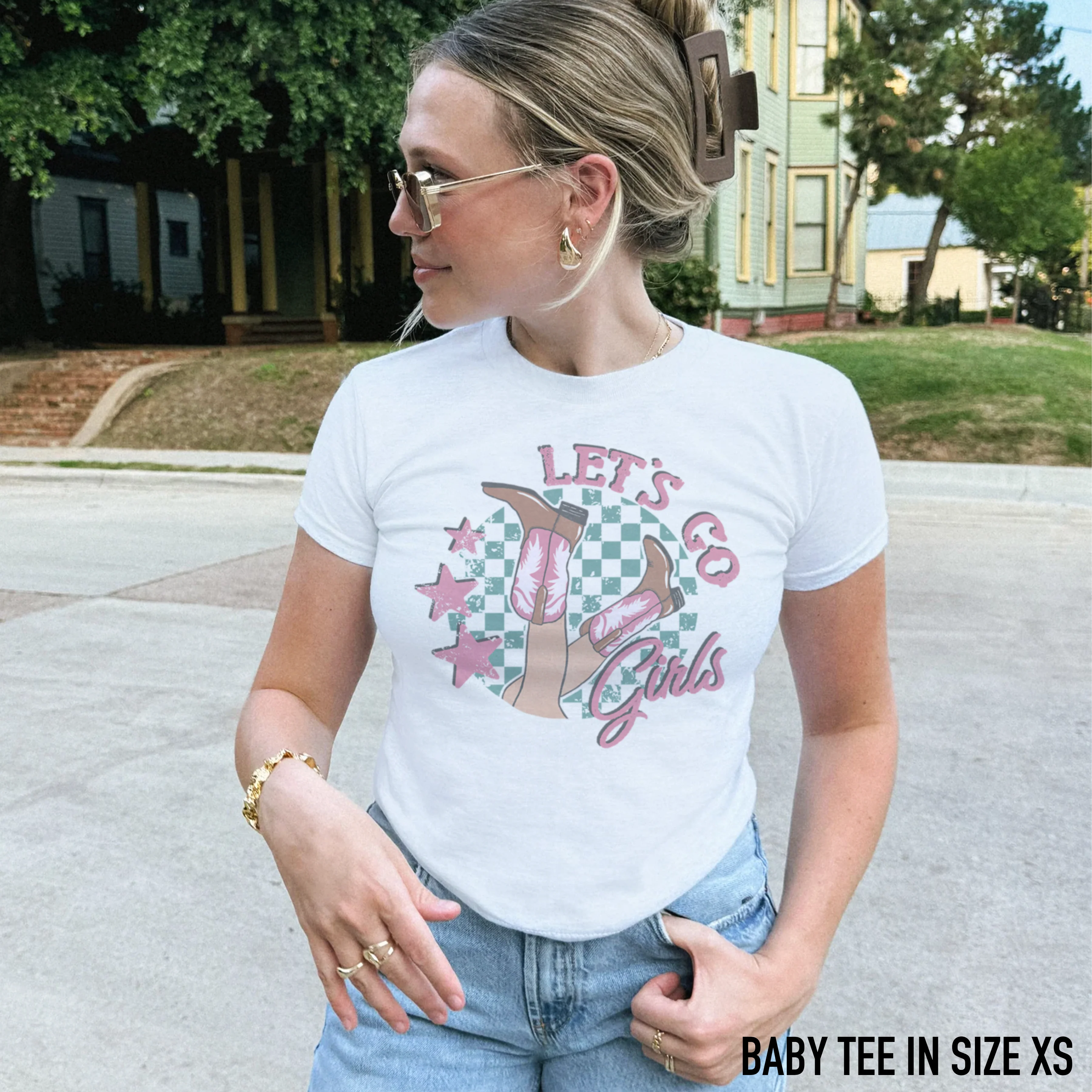 Let's Go Girls Cowgirl Baby Tee - Image 2