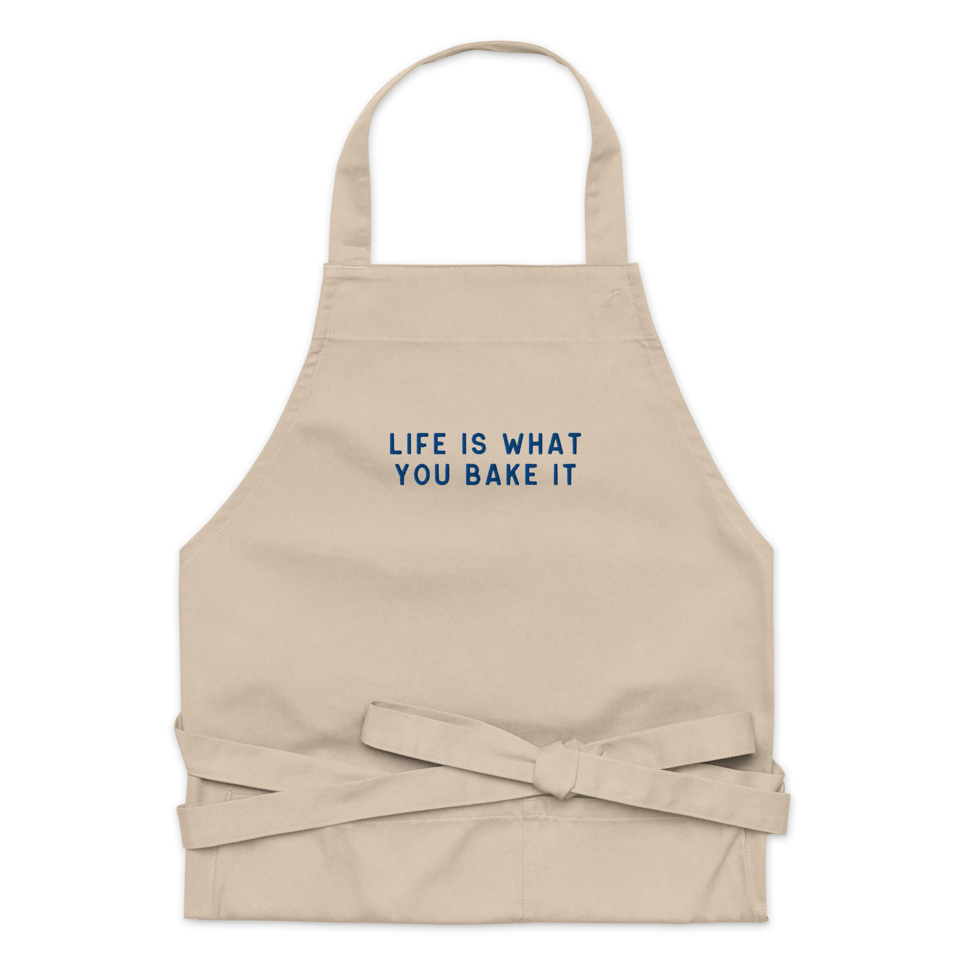 Life is What You Bake Embroidered Organic Cotton Apron
