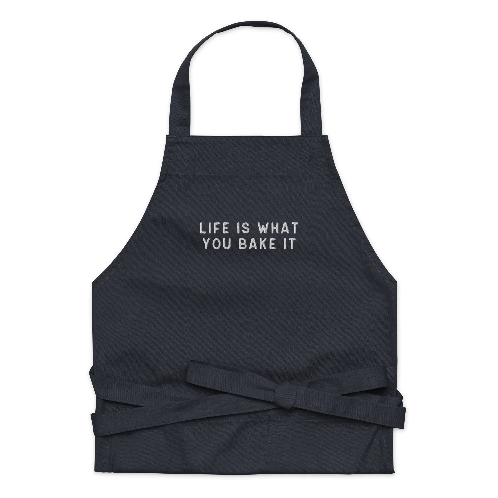 Life is What You Bake Embroidered Organic Cotton Apron - Image 3